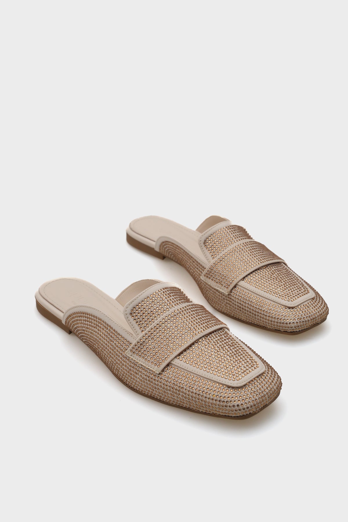 Nani Saten Taşlı Kadın Loafer Terlik