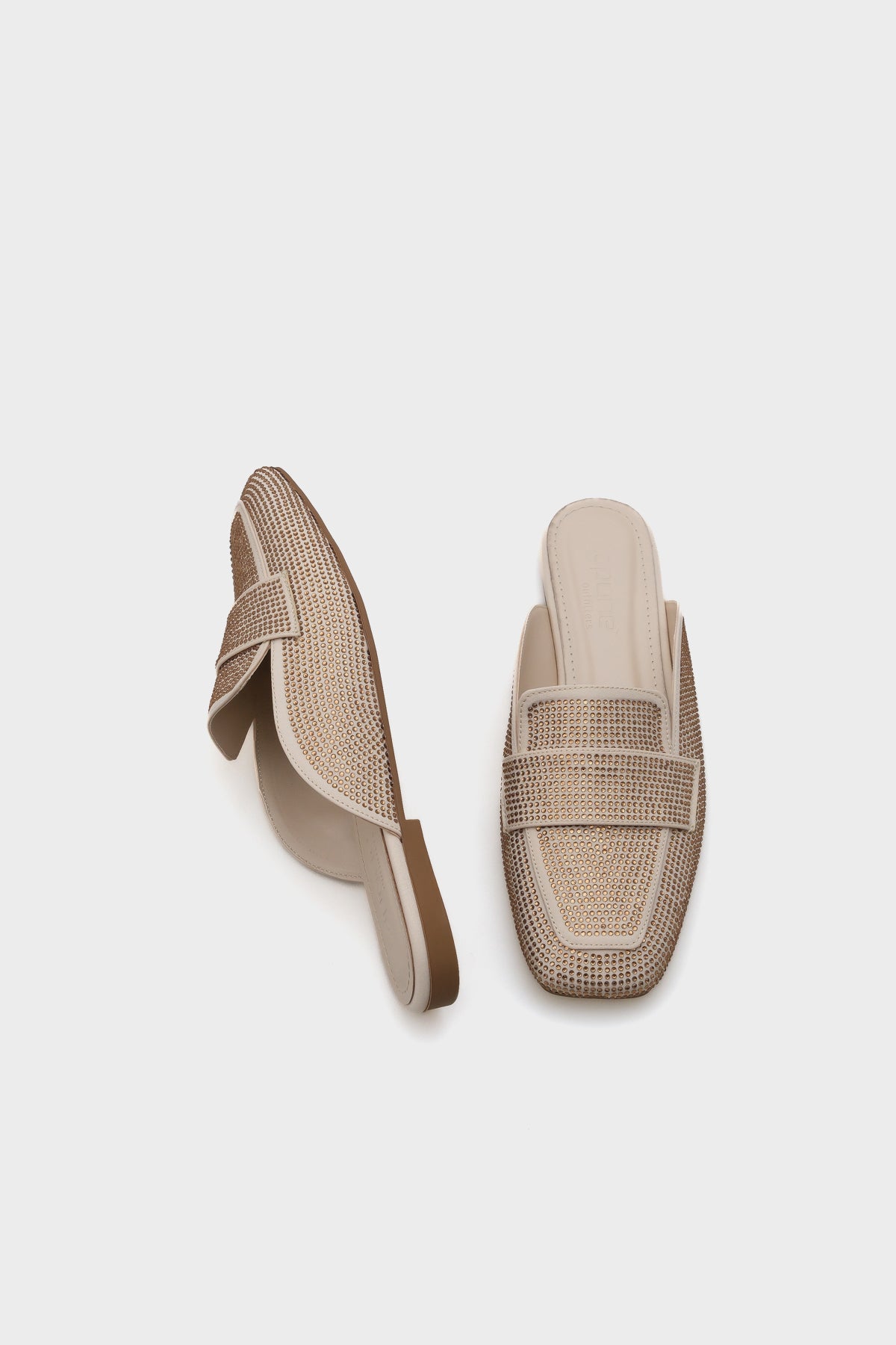 Nani Saten Taşlı Kadın Loafer Terlik