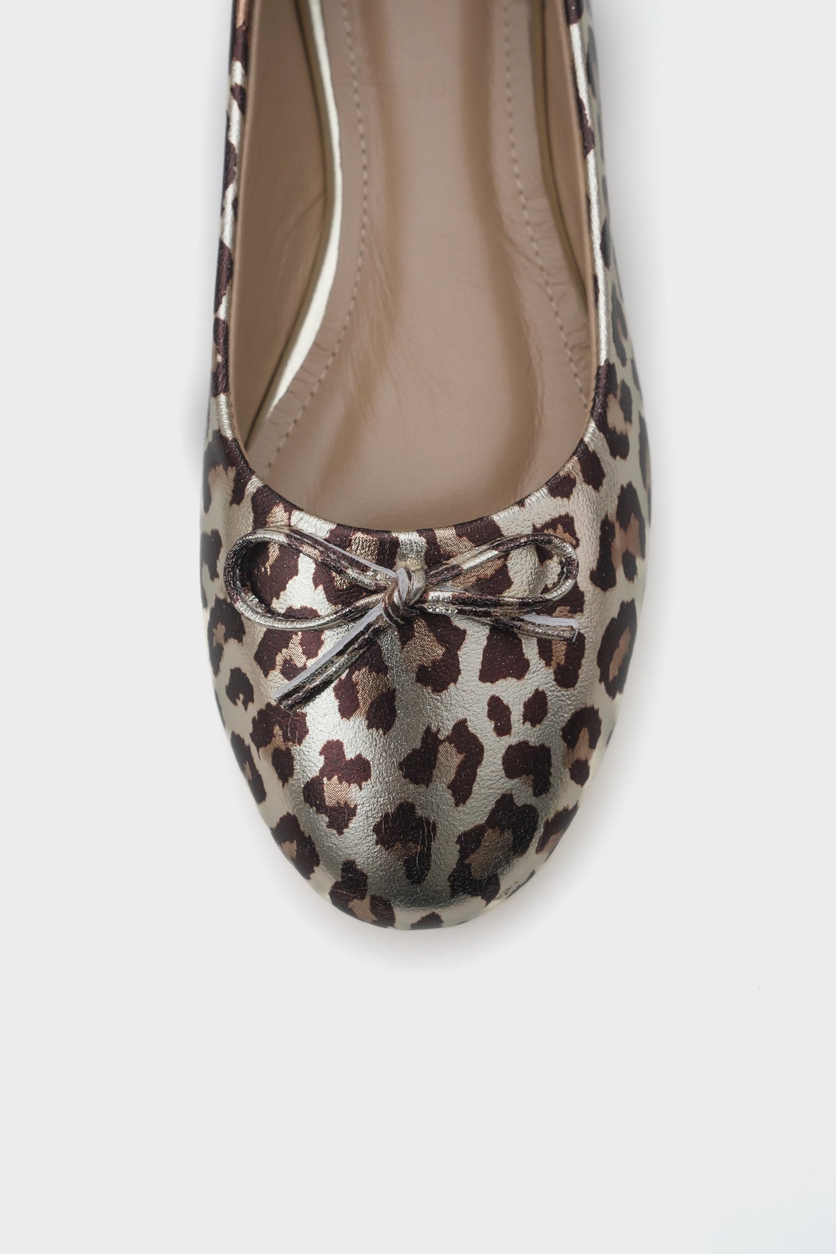 Bloom Hakiki Deri Fiyonklu Yuvarlak Burunlu Kadın Babet