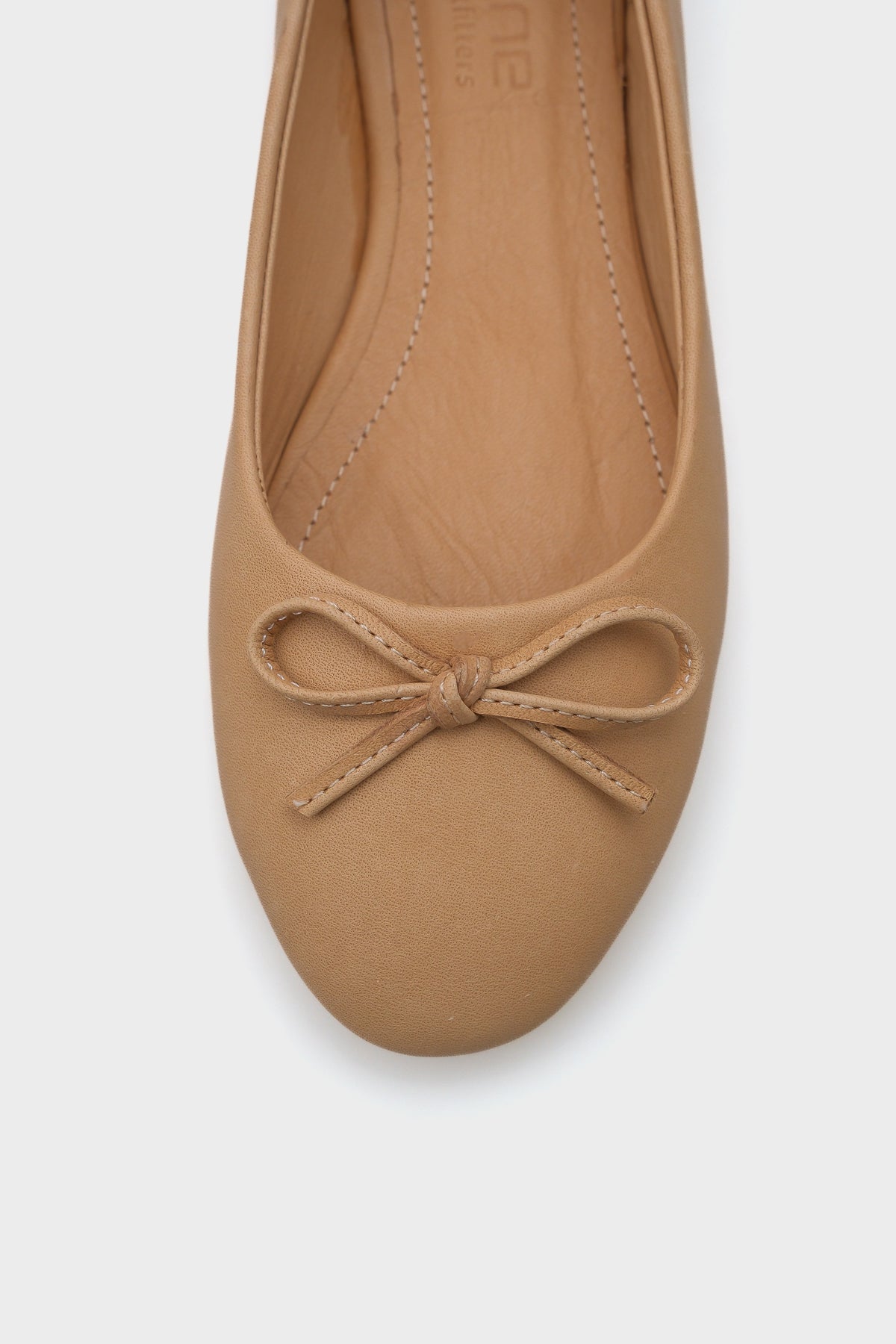 Bloom Hakiki Deri Fiyonklu Yuvarlak Burunlu Kadın Babet