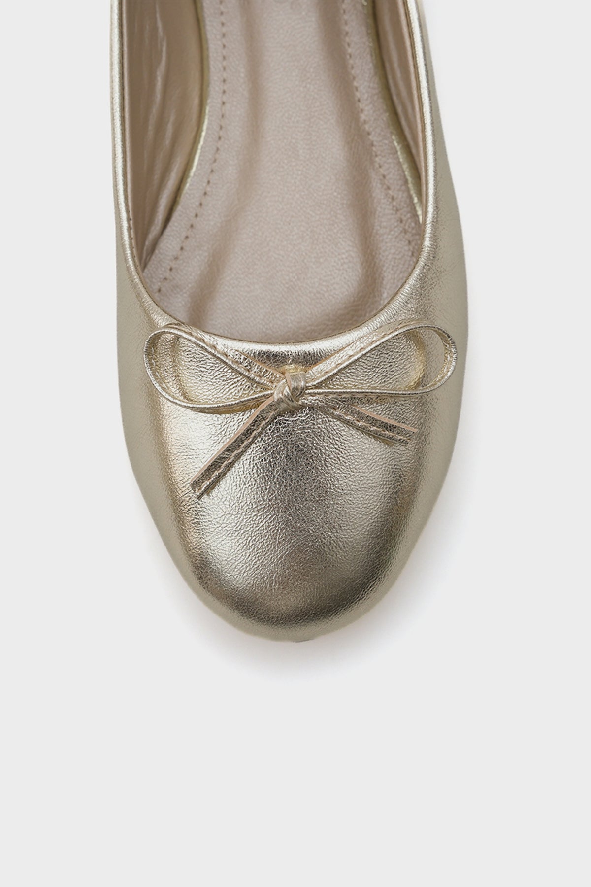 Bloom Hakiki Deri Fiyonklu Yuvarlak Burunlu Kadın Babet