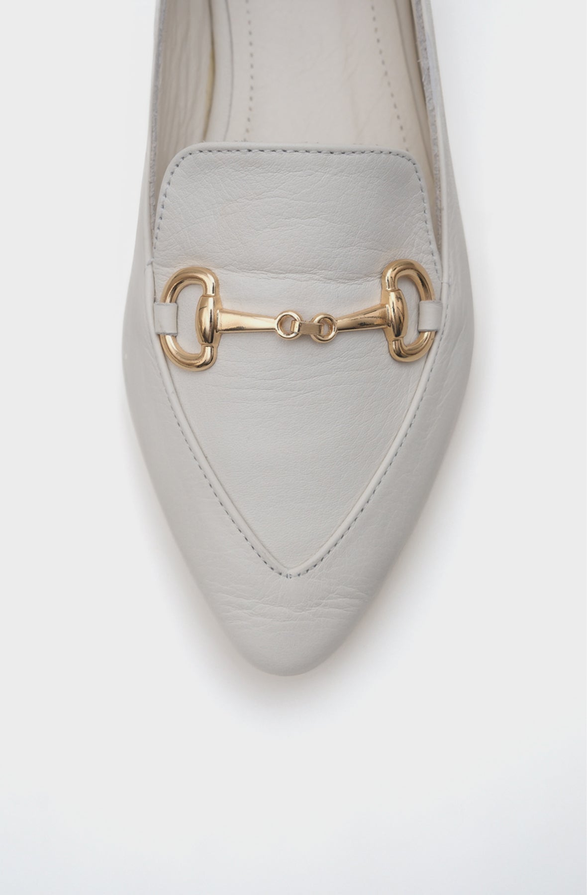 Bluby Hakiki Deri Sivri Burunlu Tokalı Kadın Babet