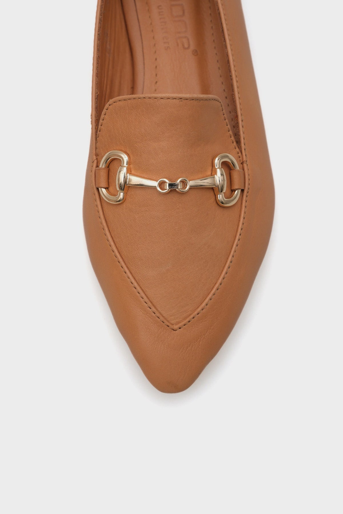 Bluby Hakiki Deri Sivri Burunlu Tokalı Kadın Babet