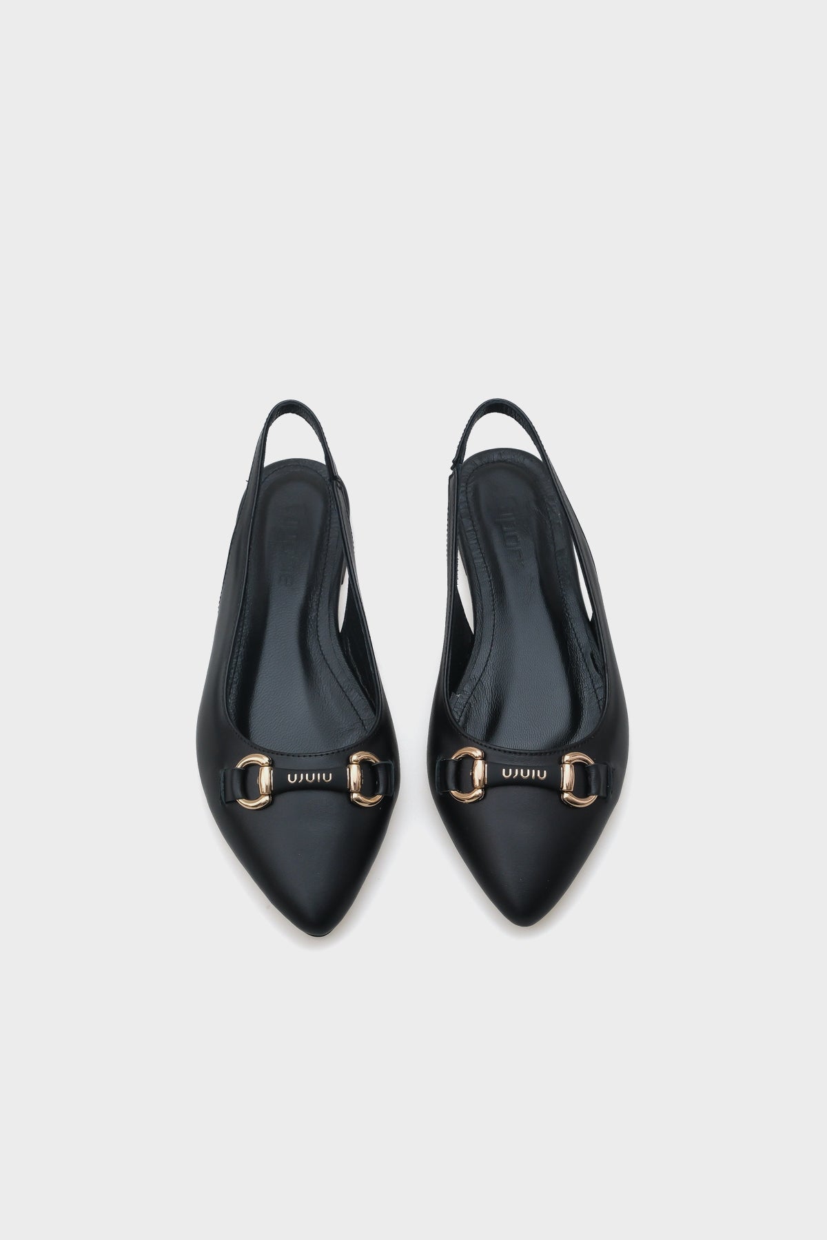 Bobby Hakiki Deri Sivri Burunlu Arkası Açık Tokalı Kadın Babet