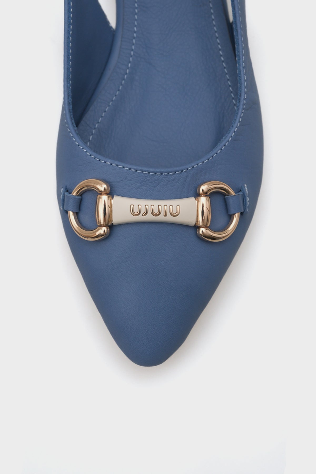 Bobby Hakiki Deri Sivri Burunlu Arkası Açık Tokalı Kadın Babet