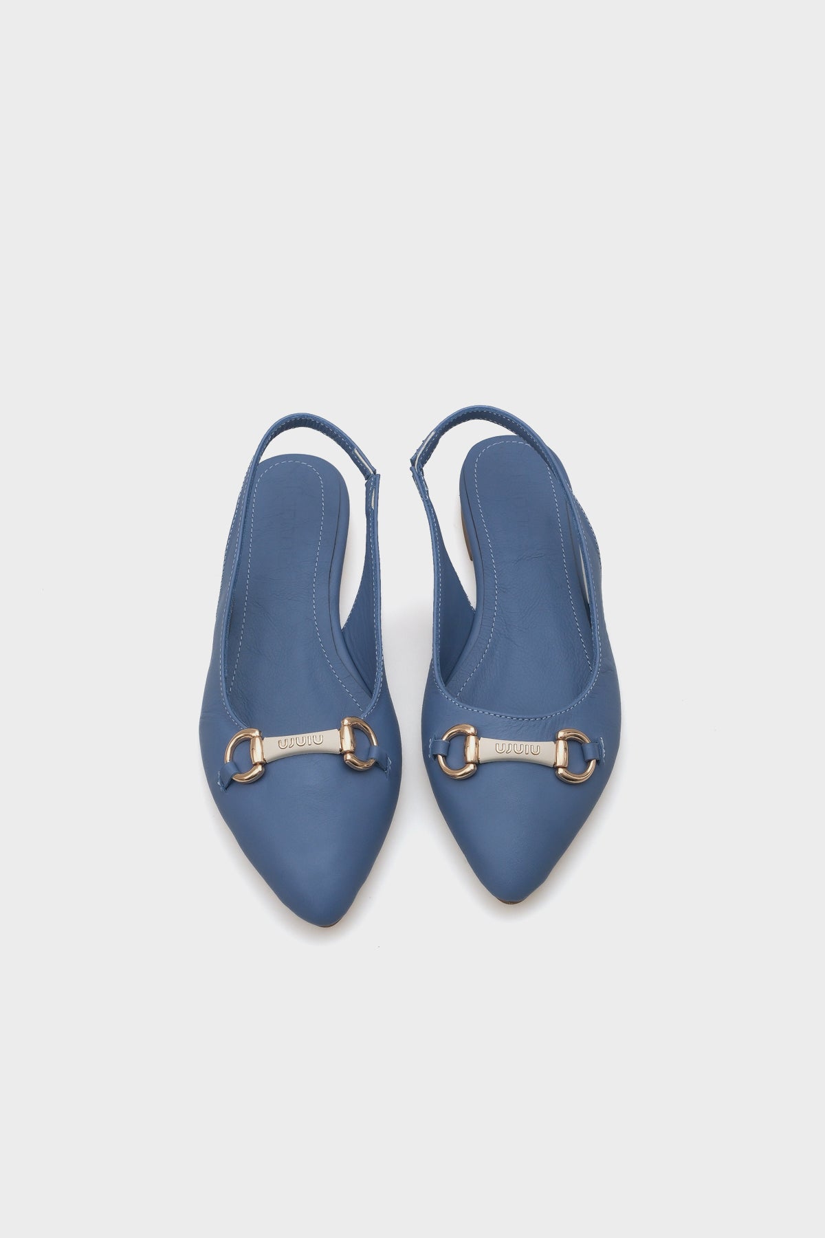 Bobby Hakiki Deri Sivri Burunlu Arkası Açık Tokalı Kadın Babet