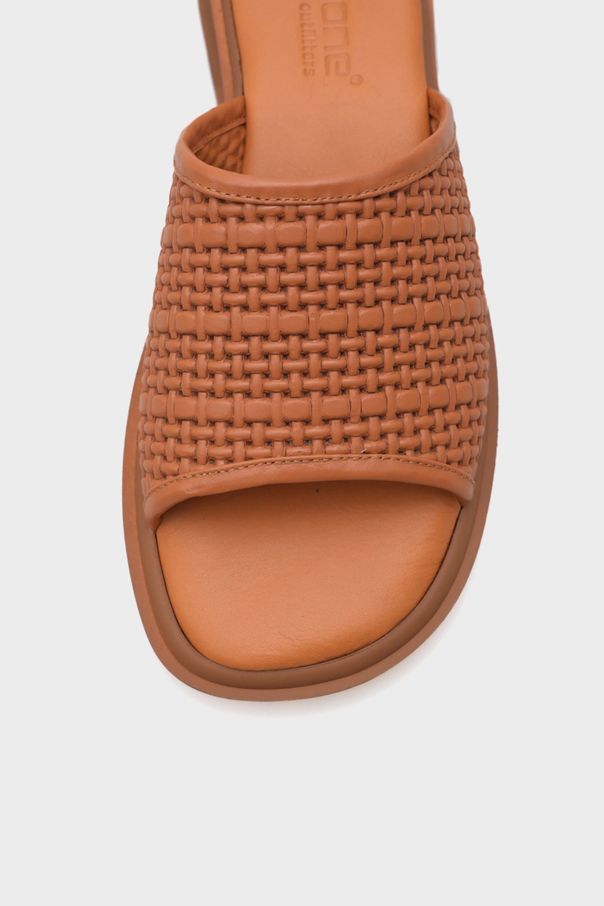 Cori Hakiki Deri Kısa Topuklu Konfor Tek Bantlı Kadın Terlik