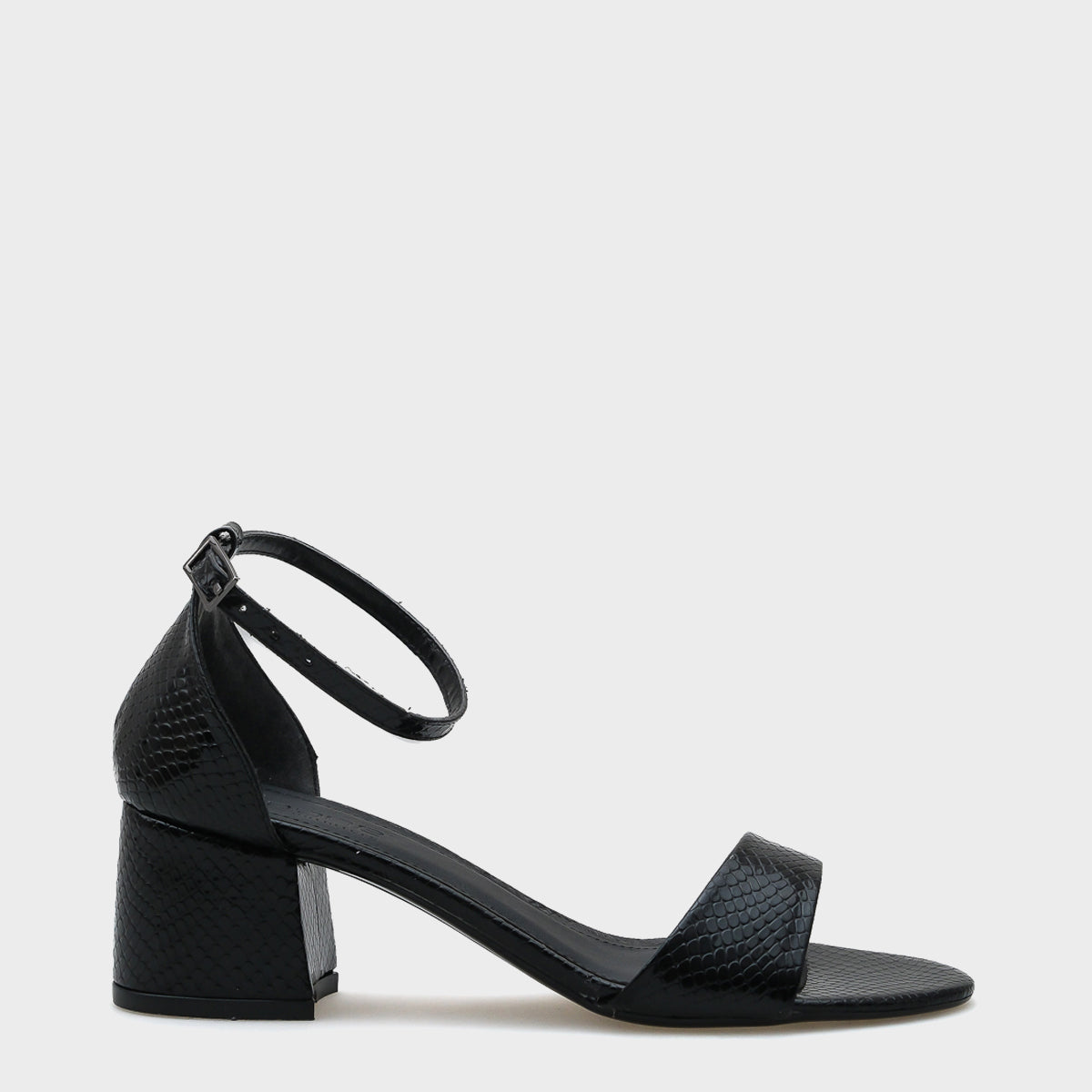 Elana Yuvarlak Burunlu Bilekten Bantlı Orta Topuklu Kadın Sandalet