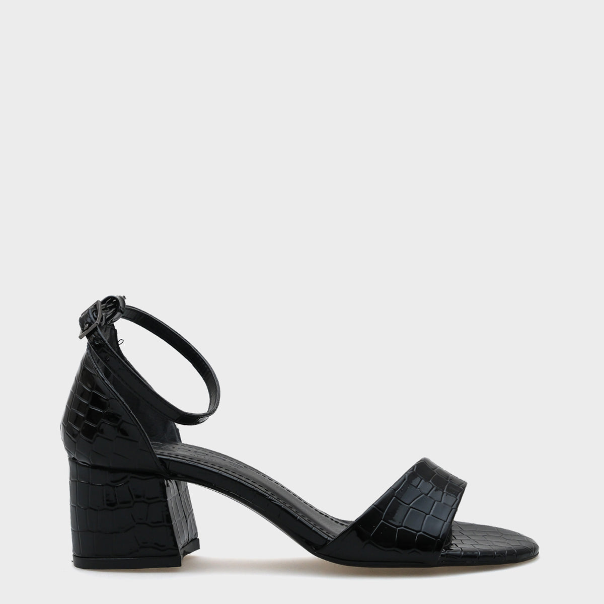 Elana Yuvarlak Burunlu Bilekten Bantlı Orta Topuklu Kadın Sandalet