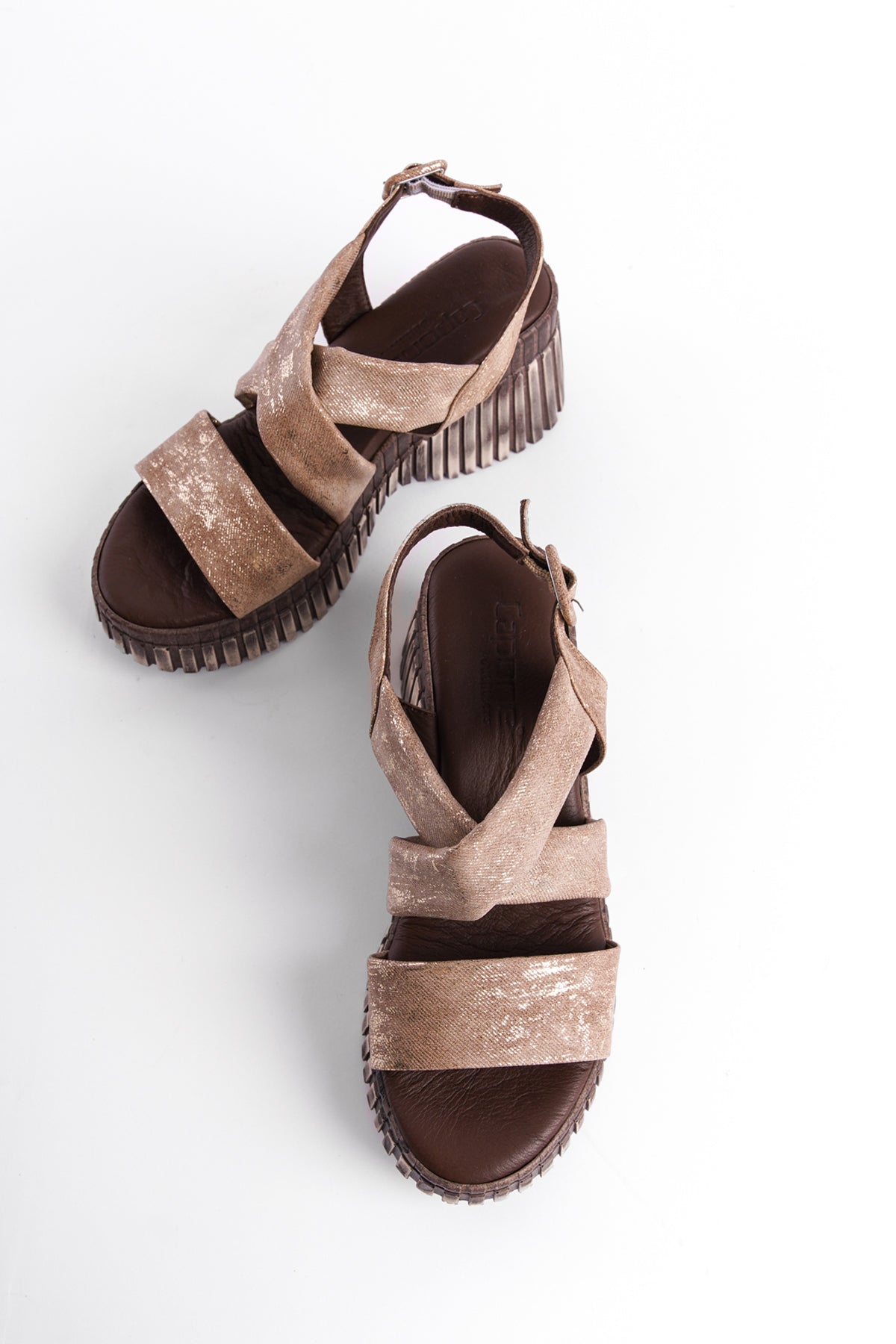 Dolgu Topuk Konfor Deri Kadın Sandalet