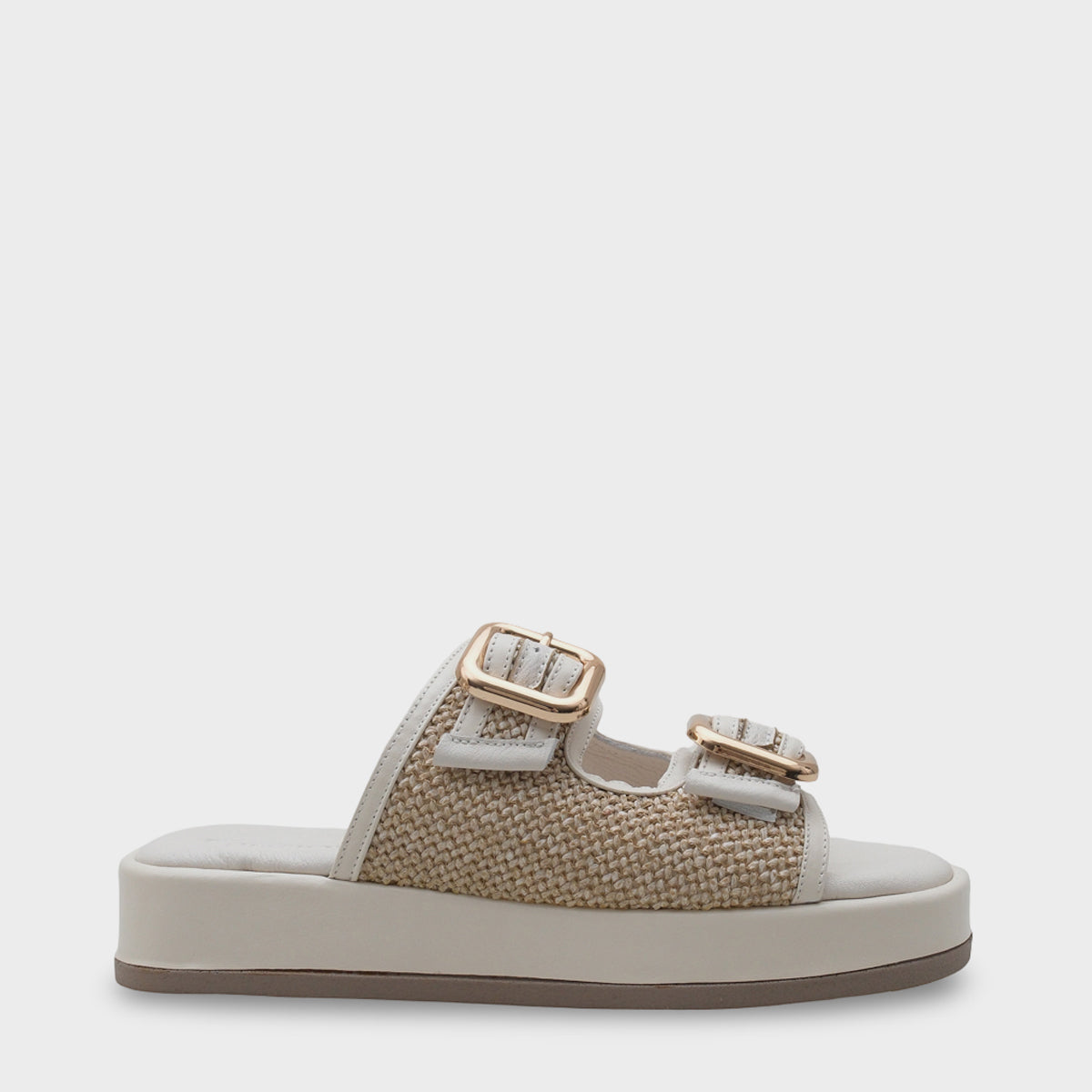 Dana Hakiki Deri Dolgu Topuk Hasırlı Konfor Kadın Terlik