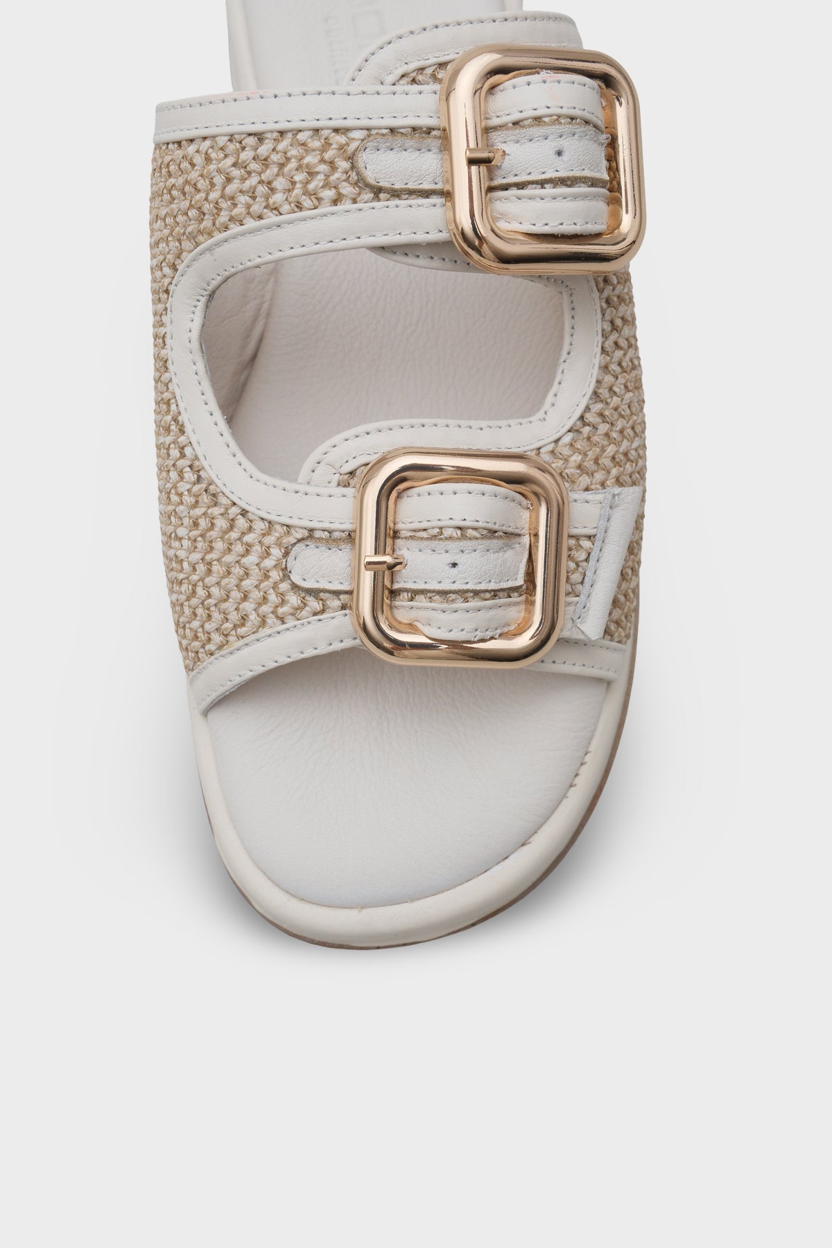 Dana Hakiki Deri Dolgu Topuk Hasırlı Konfor Kadın Terlik