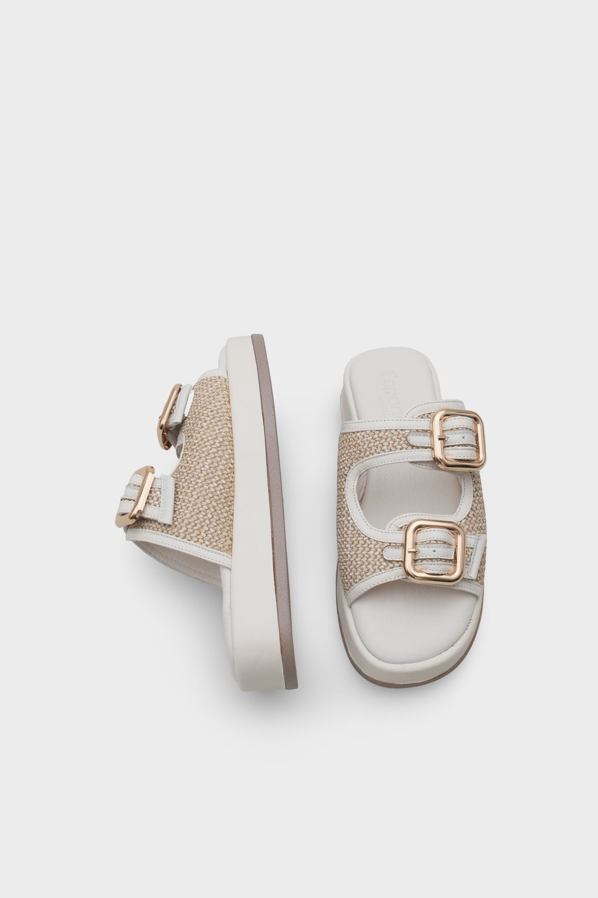 Dana Hakiki Deri Dolgu Topuk Hasırlı Konfor Kadın Terlik