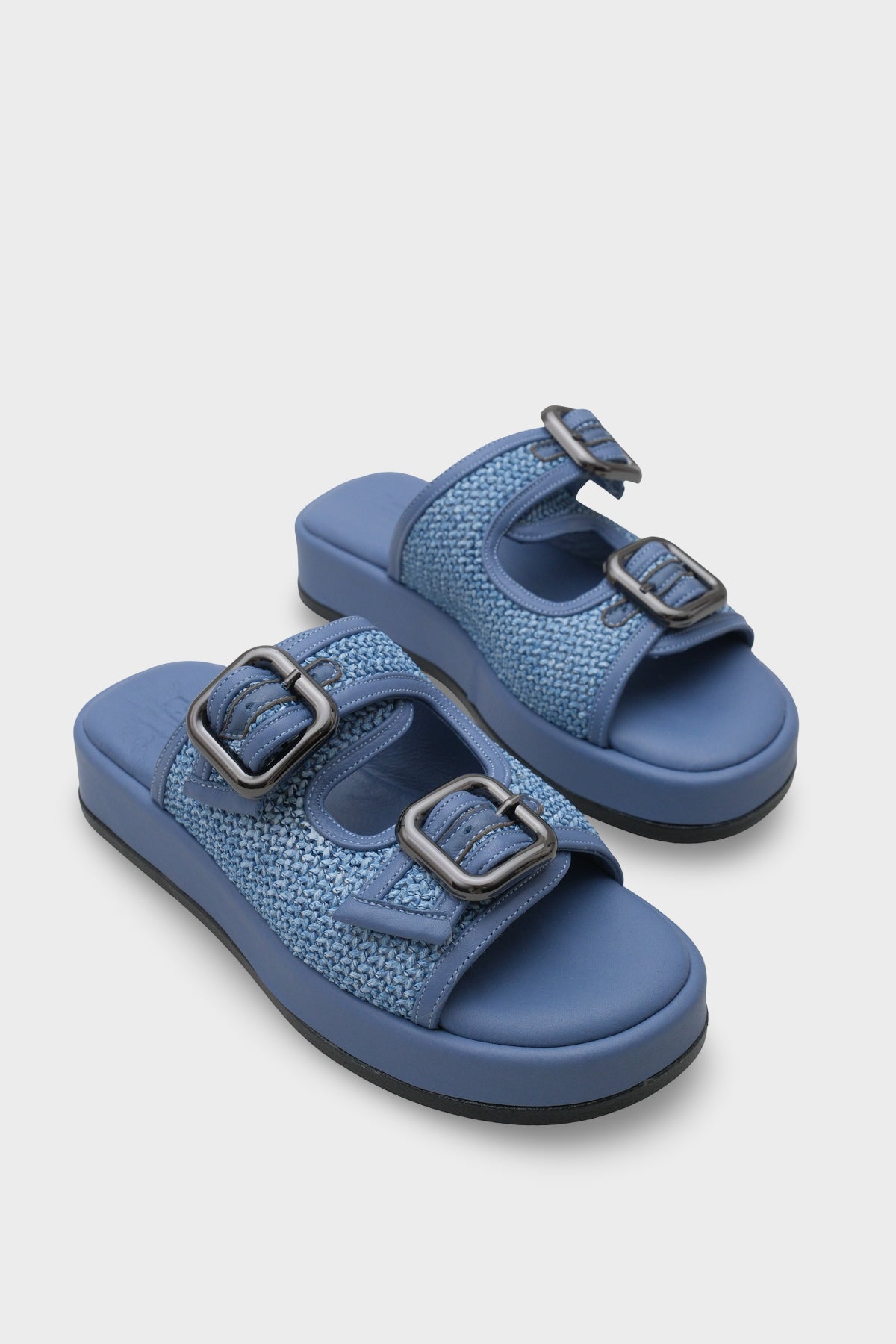 Dana Hakiki Deri Dolgu Topuk Hasırlı Konfor Kadın Terlik