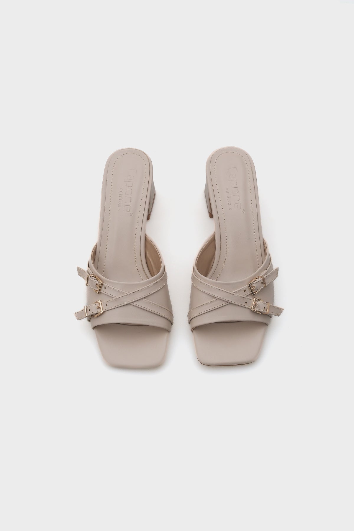 Neda Orta Topuklu Çift Tokalı Kadın Terlik