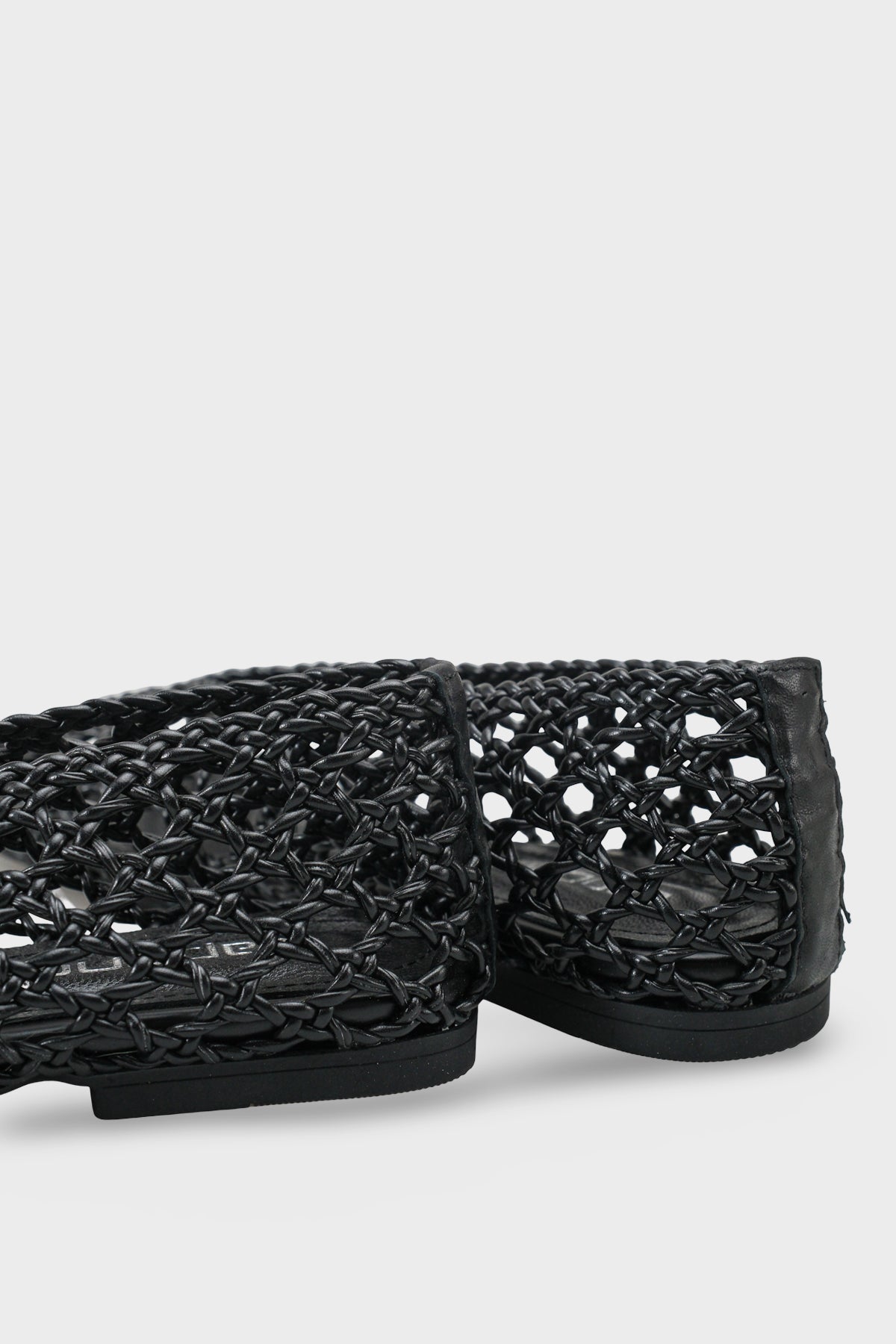 Johanna El Örgüsü Hasır Deri Astarlı Kadın Babet