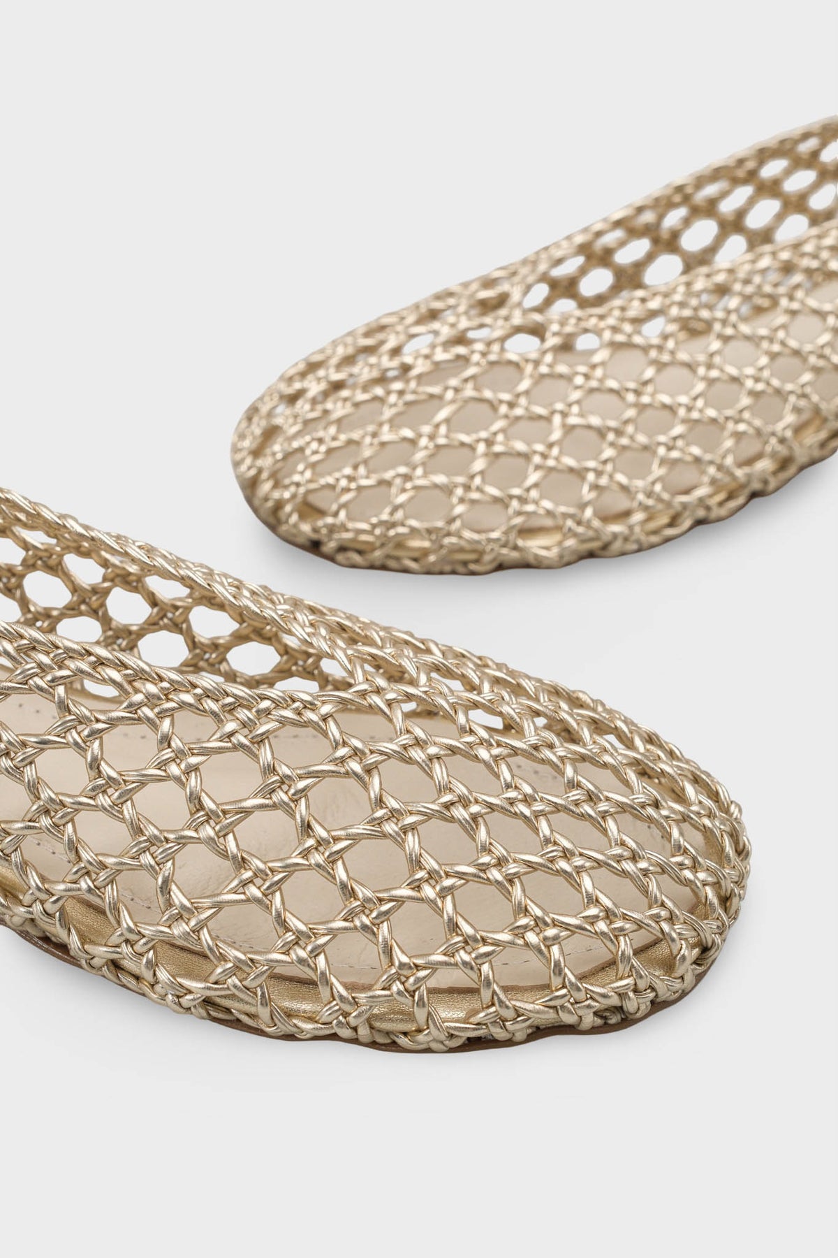 Johanna El Örgüsü Hasır Deri Astarlı Kadın Babet