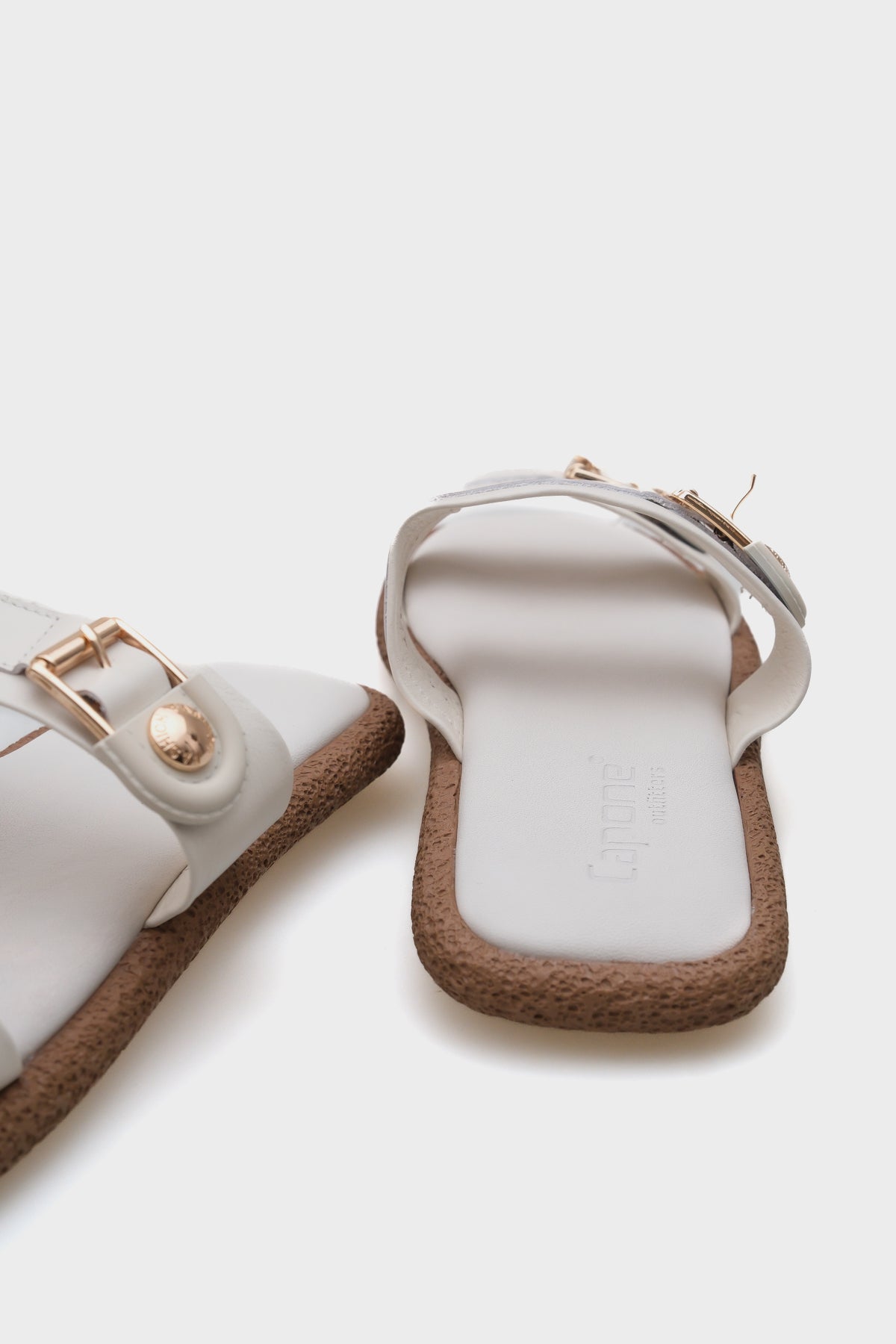 Enya Hakiki Deri Çift Tokalı Düz Topuklu Konfor Kadın Terlik