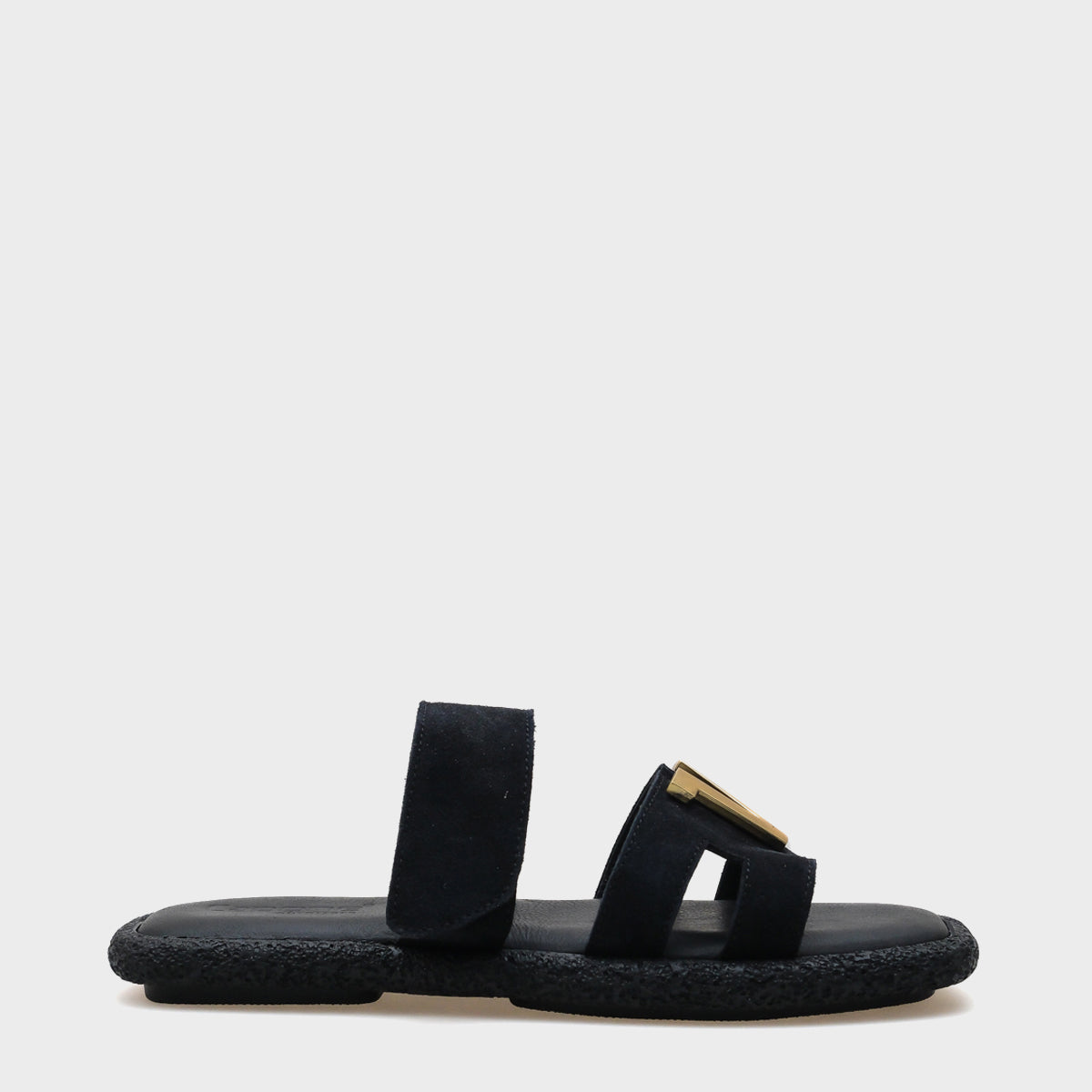 Lane Hakiki Deri V tokalı Çift Bantlı Kadın Konfor Terlik