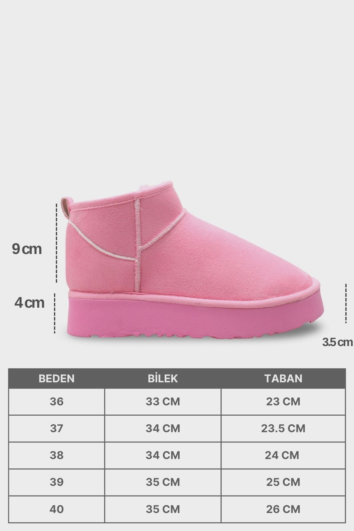 Raina Kalın Tabanlı Yuvarlak Burunlu Kürklü Kısa Kadın Bot