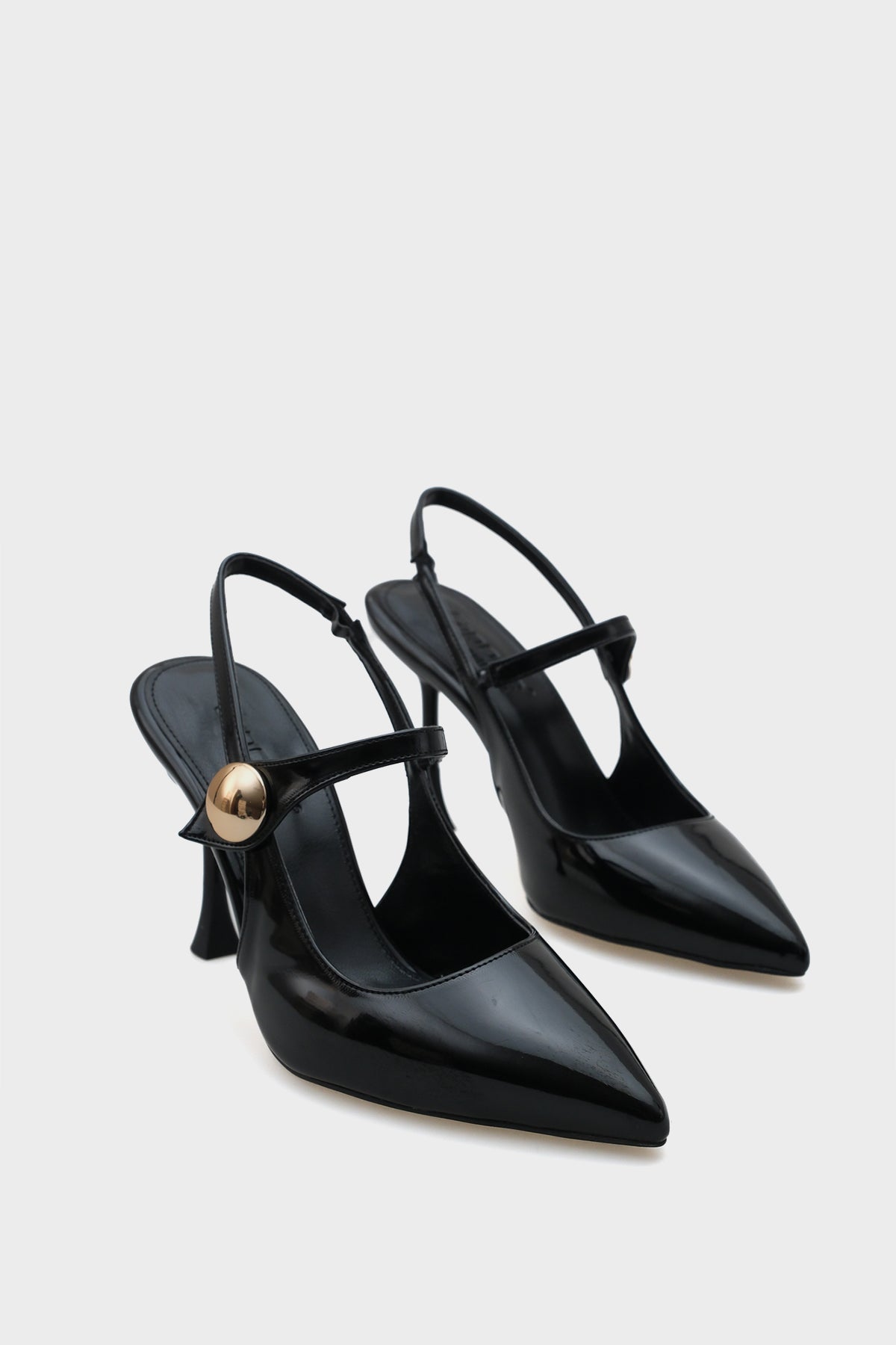 Holly Rugan Yüksek Topuklu Metal Tokalı Arkası Bantlı Stiletto