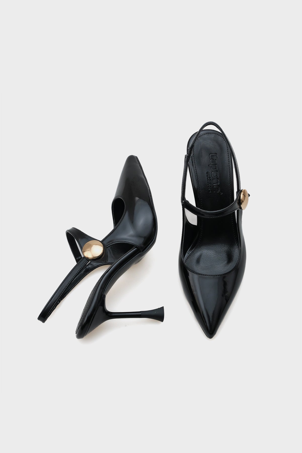 Holly Rugan Yüksek Topuklu Metal Tokalı Arkası Bantlı Stiletto