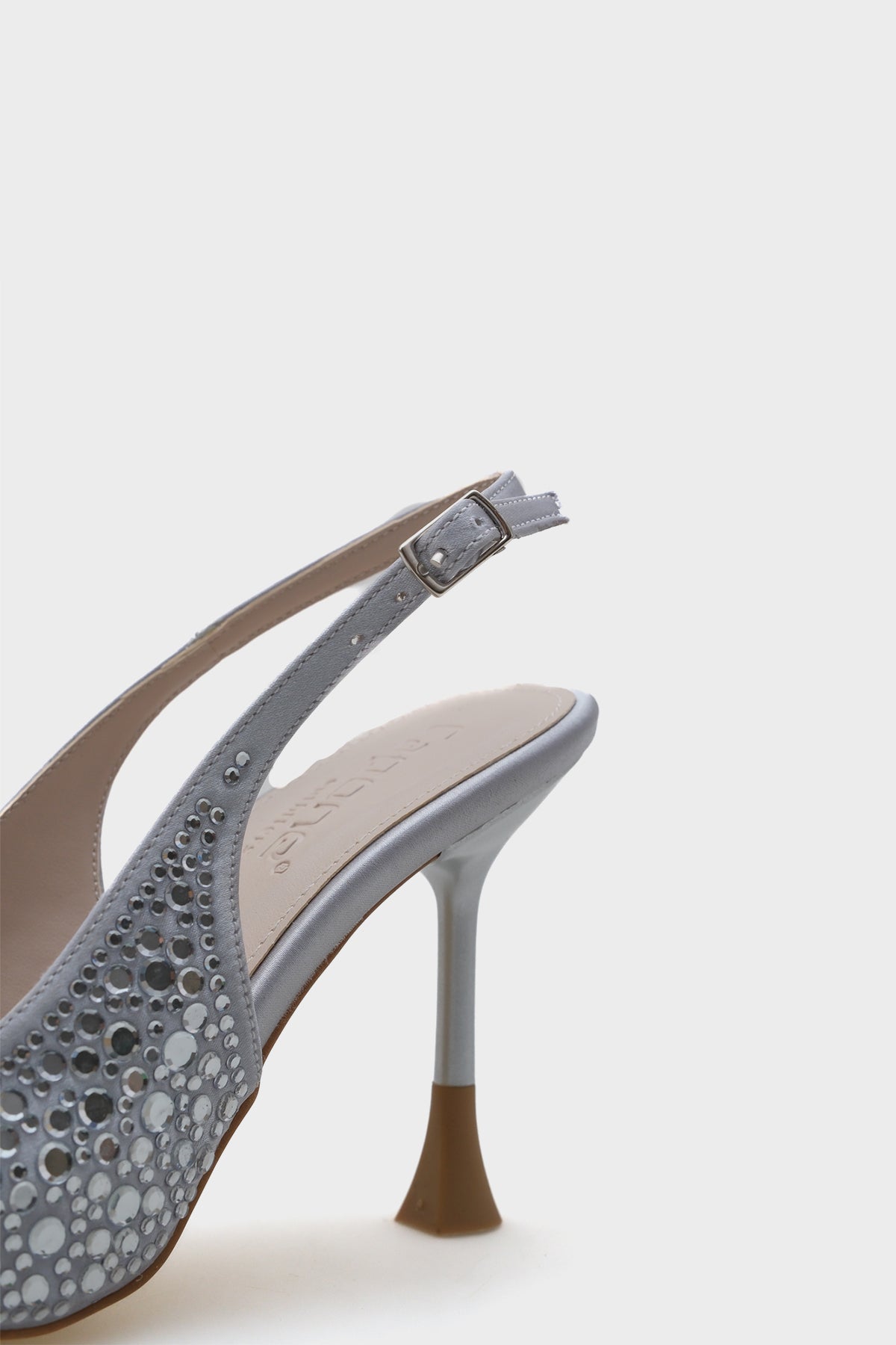 Hope Taşlı Saten Yüksek Topuklu Arkası Bantlı Stiletto