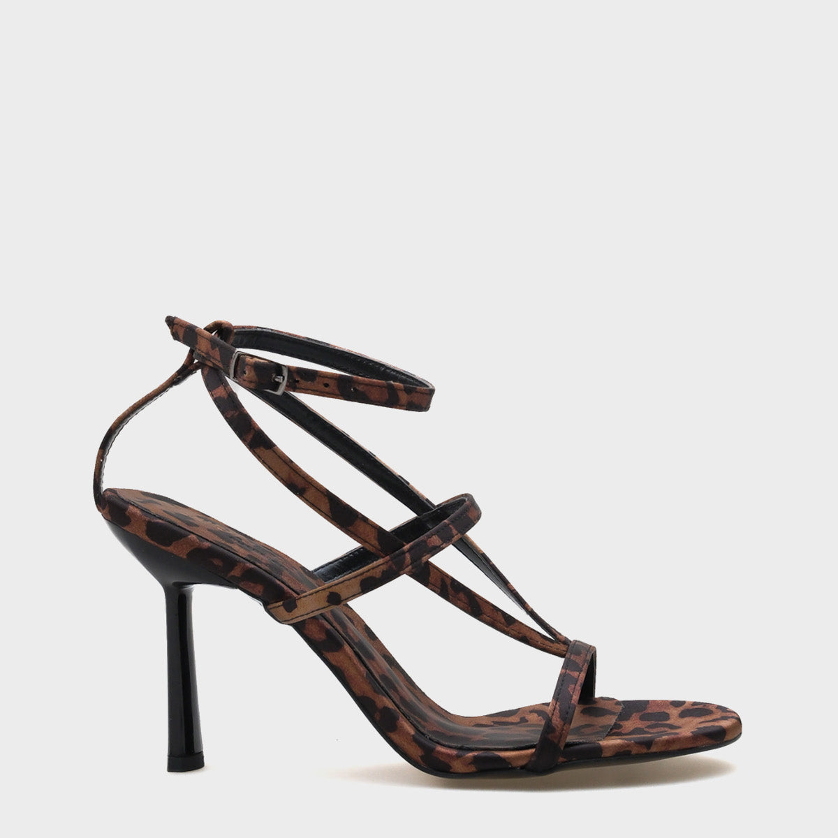 Ella Yuvarlak Burunlu Bantlı Yüksek Topuklu Kadın Sandalet