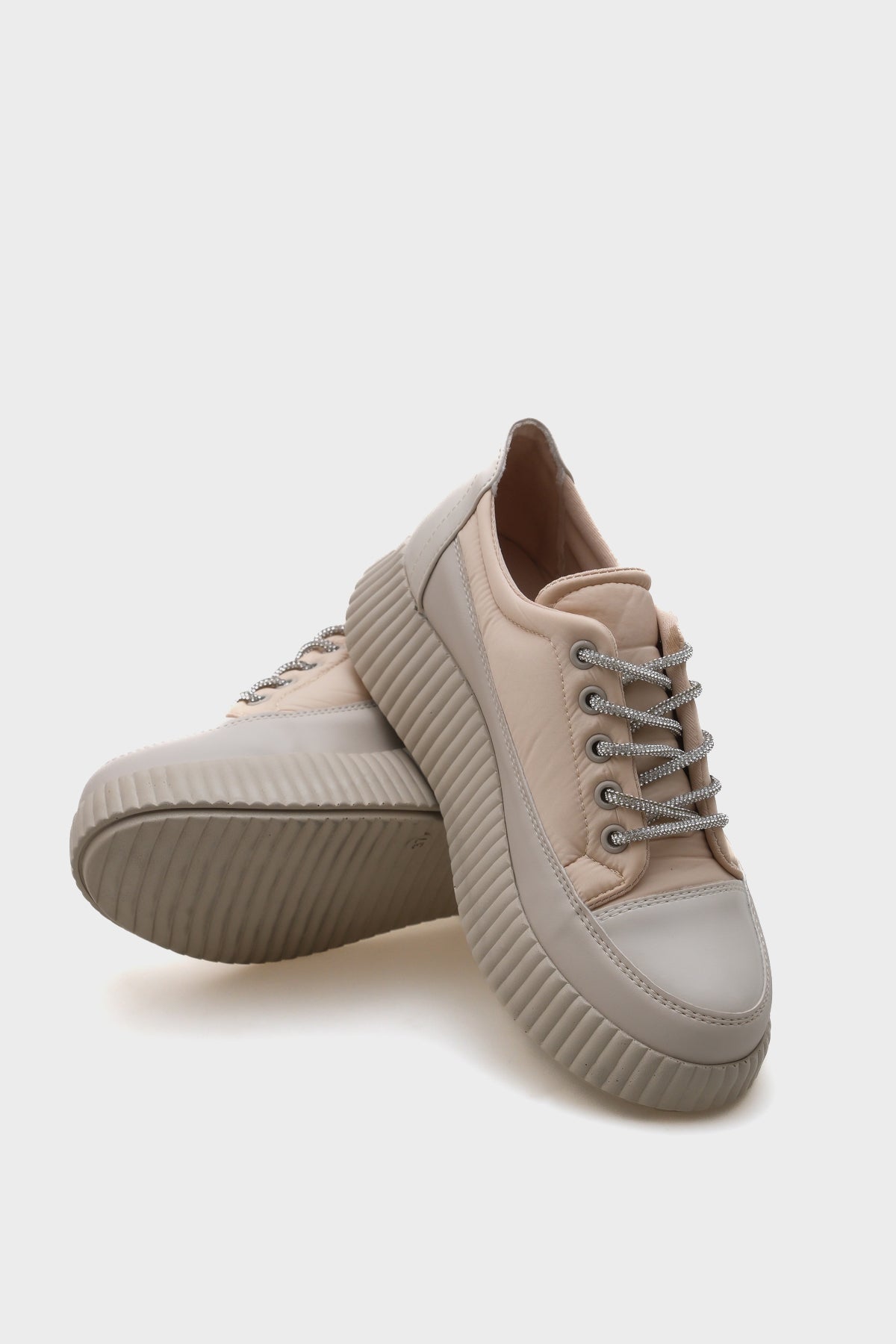 Glen Bağcığı Taş Detaylı Kadın Sneaker