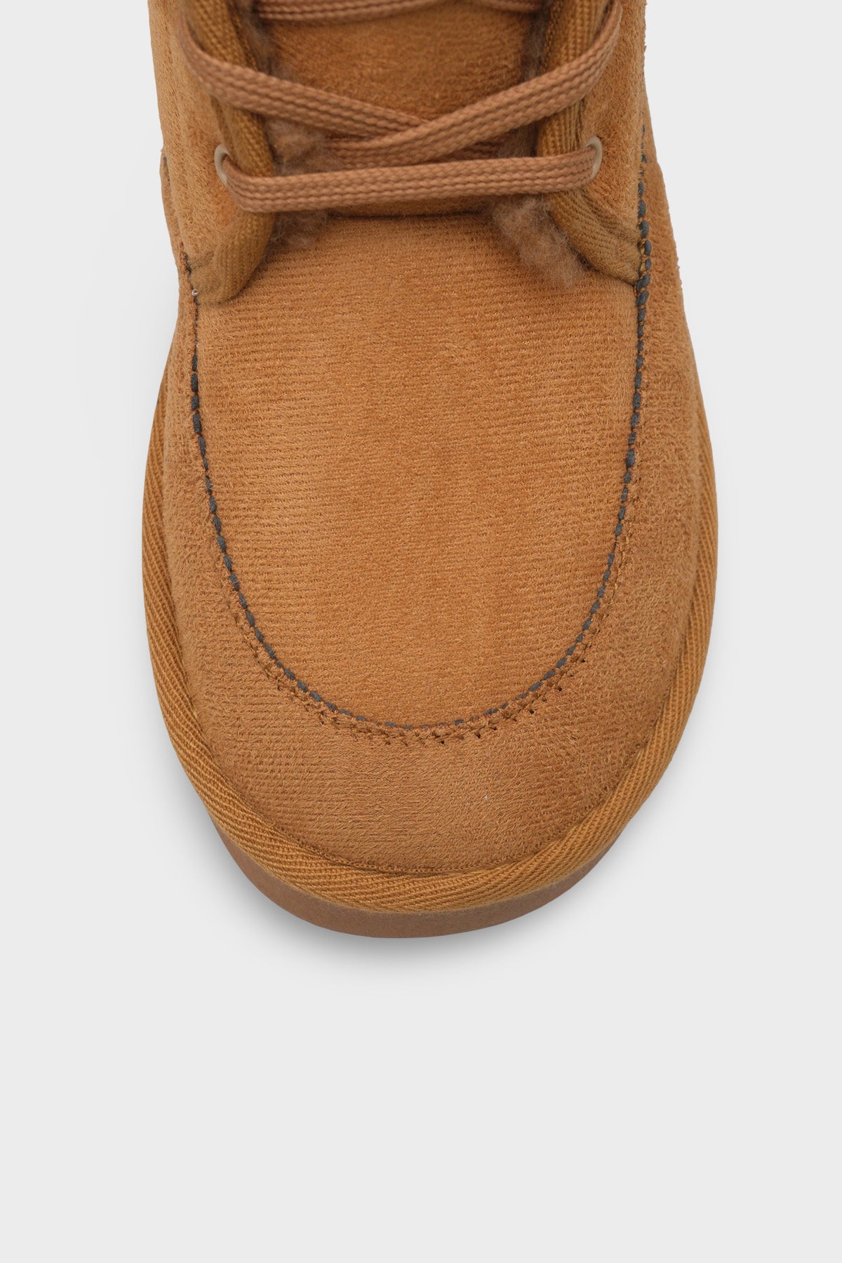 Madeline Kalın Tabanlı Yuvarlak Burunlu Bağcıklı Kürklü Kadın Bot