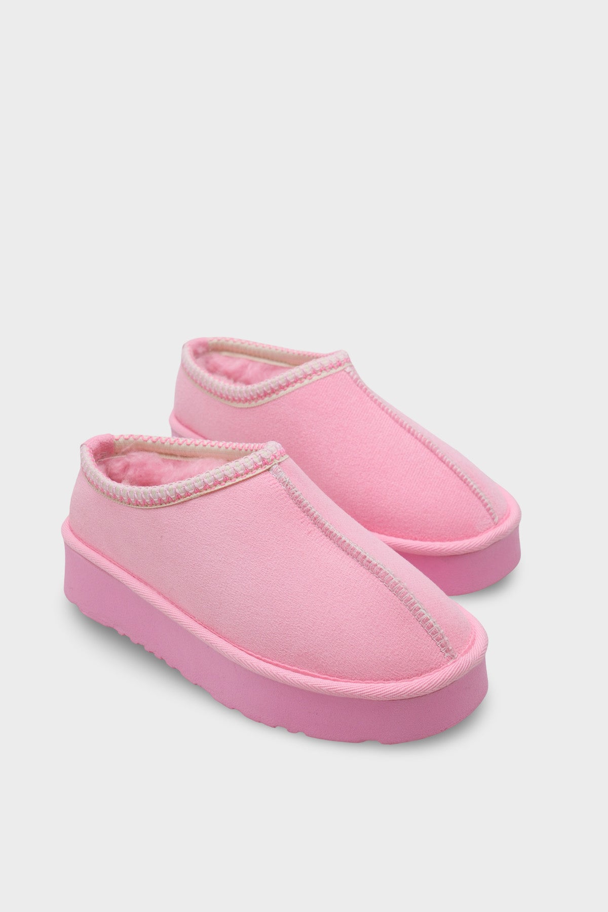 Carroll Kalın Tabanlı Yuvarlak Burunlu Kürklü Kadın Kapalı Terlik