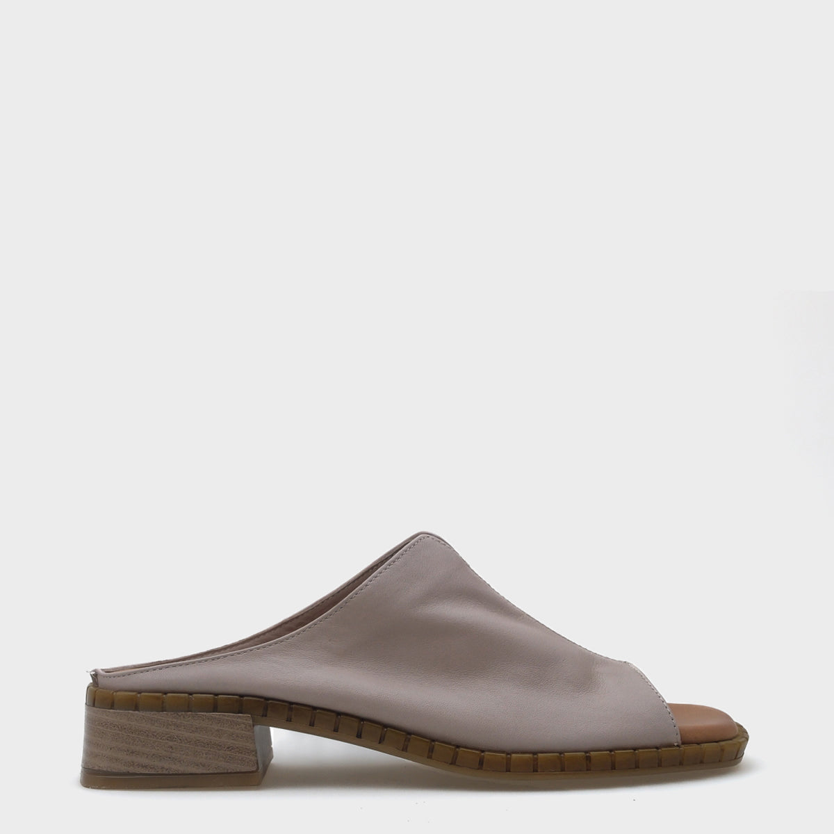 Nessy Kısa Topuklu Tek Bant Deri Kadın Terlik