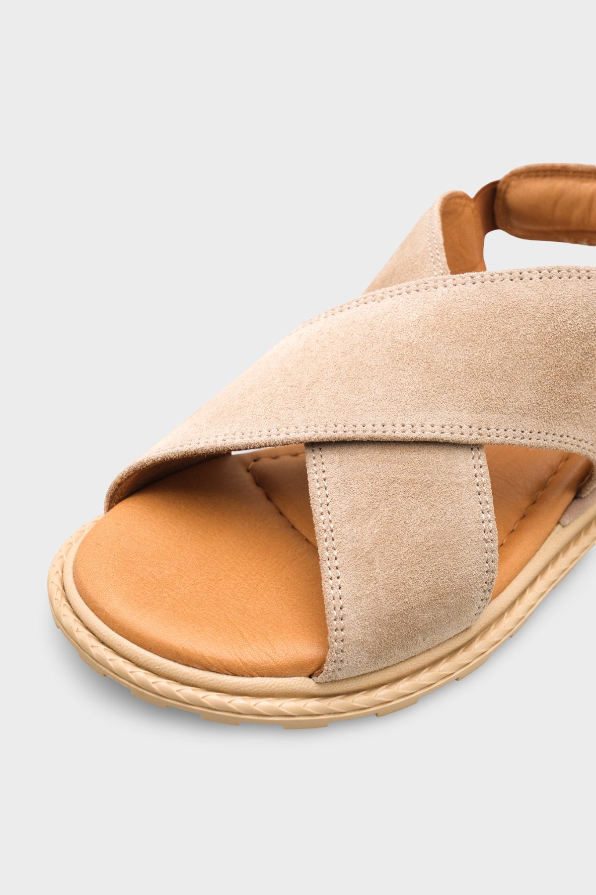 Elvira Çapraz Bantlı Cırtlı Deri Kadın Sandalet