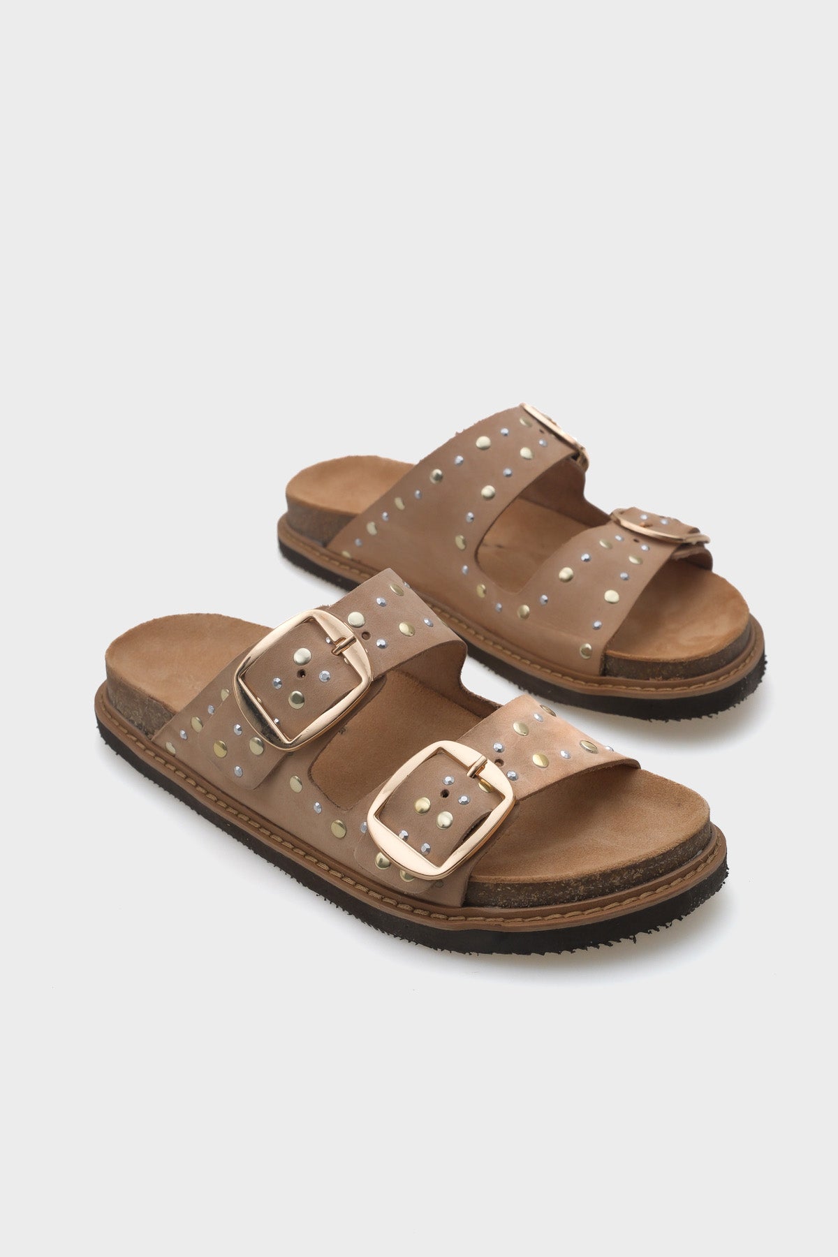 Nicky Zımbalı Deri Kadın Terlik