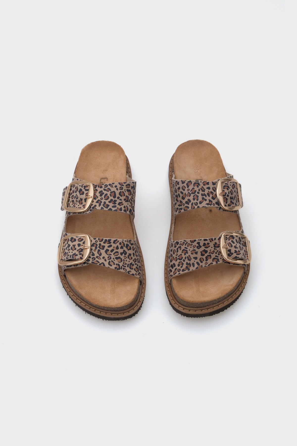 Nicole Leopar Deri Kadın Terlik