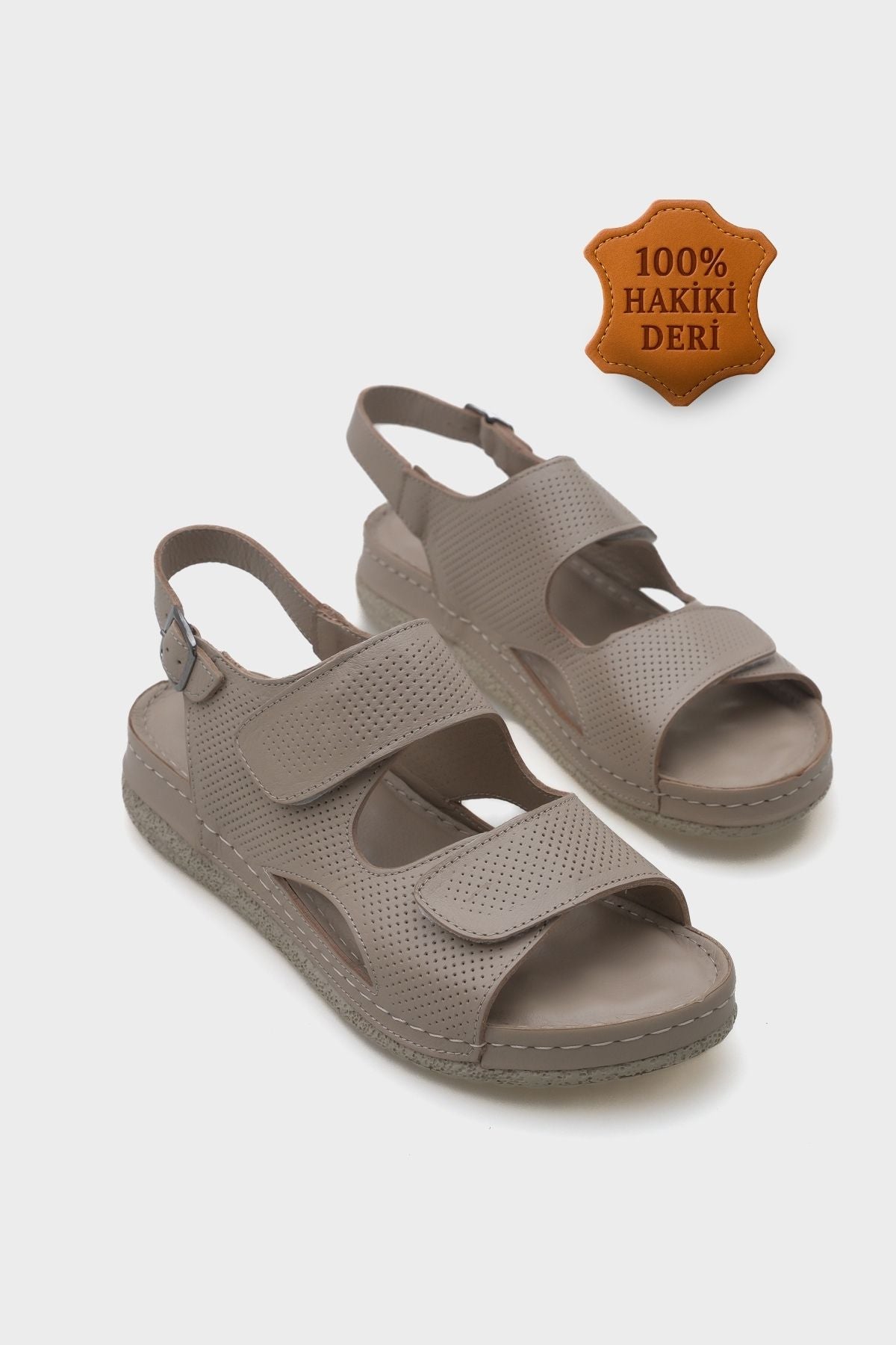 Ember Cırtlı Deri Konfor Anatomik Kadın Sandalet