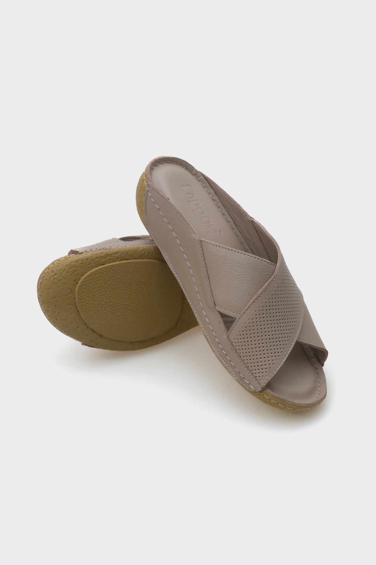 Nissa Çapraz Bantlı Deri Konfor Anatomik Kadın Terlik