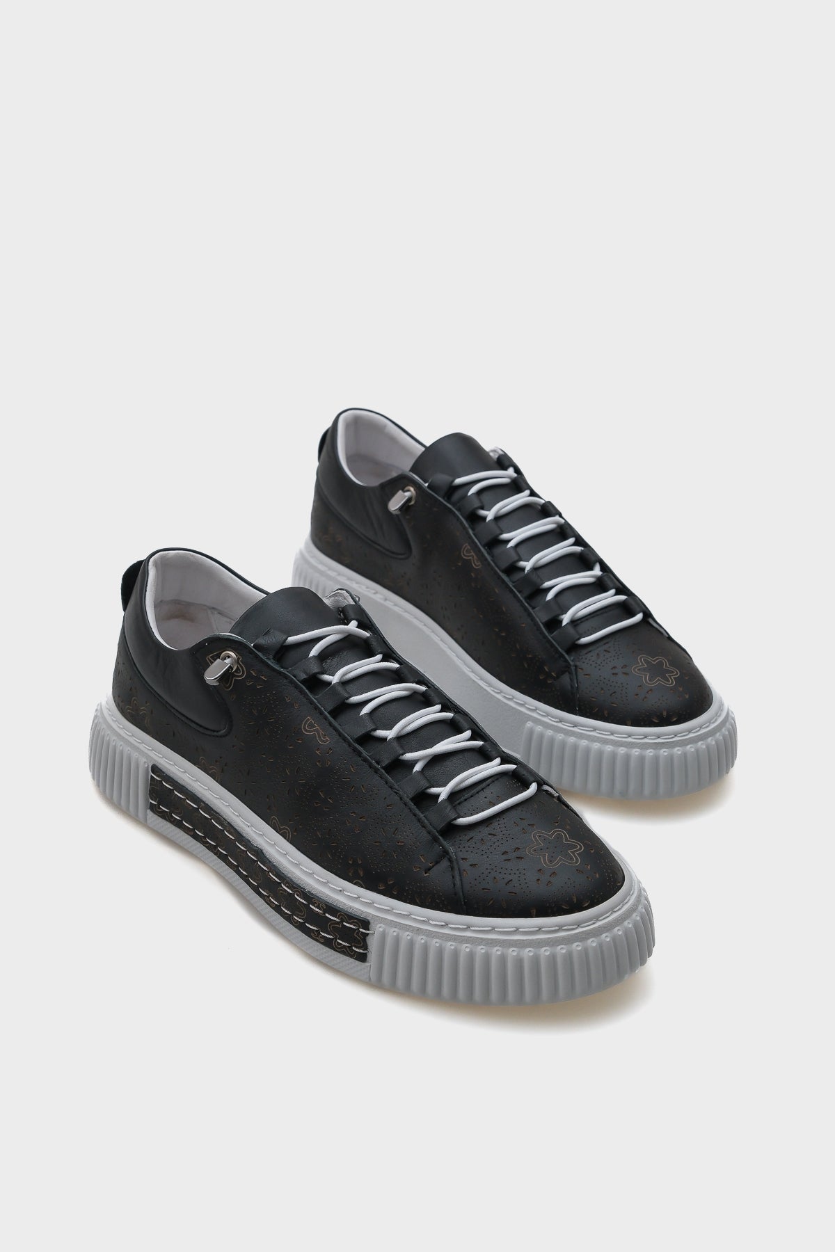 Haily Lazerli Hakiki Deri Kadın Sneaker