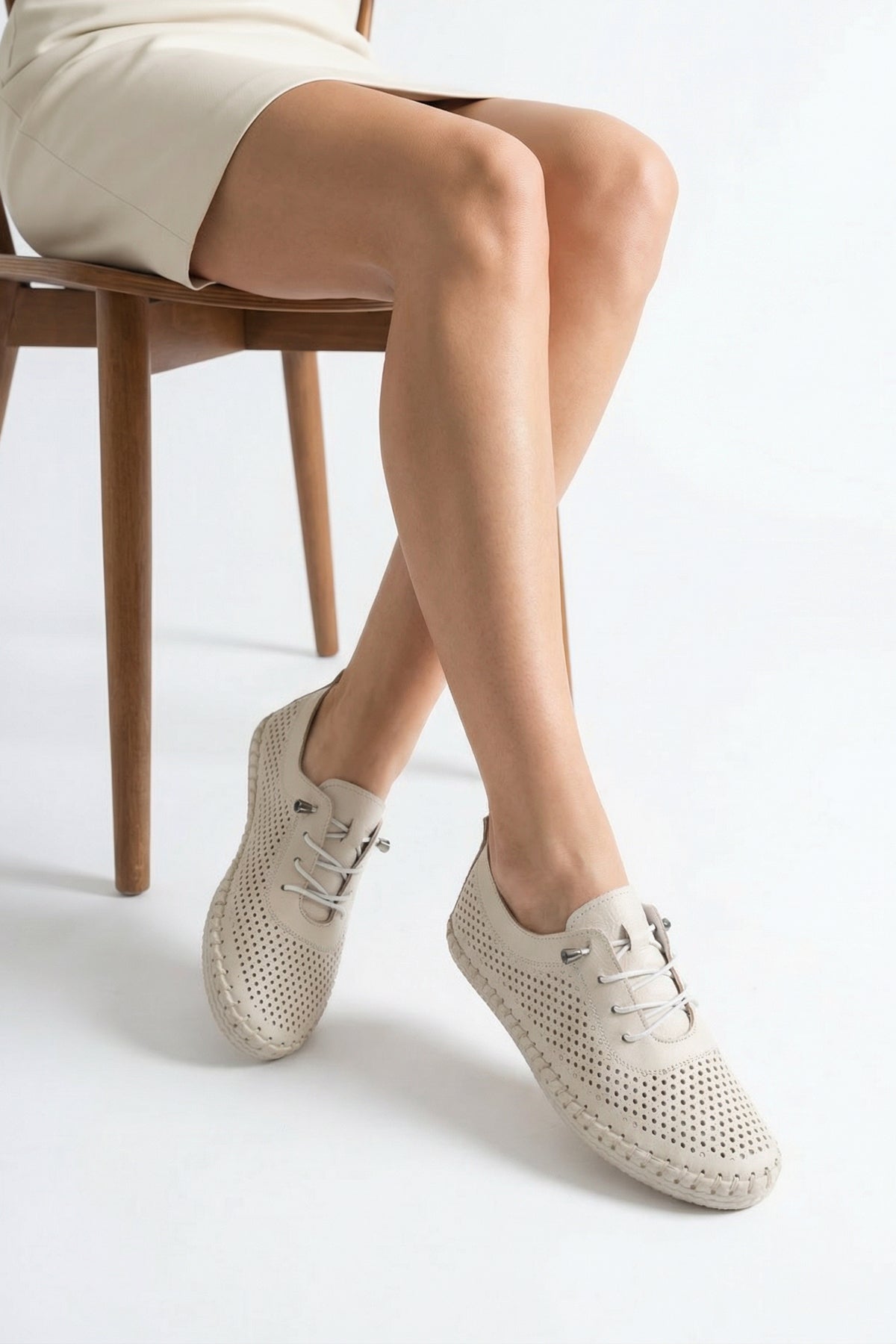 Rubia Hakiki Deri Soft Konfor Tabanlı Kadın Sneaker