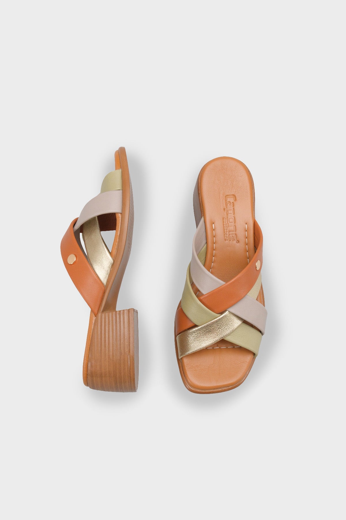 Melania Hakiki Deri Orta Topuklu Kadın Terlik