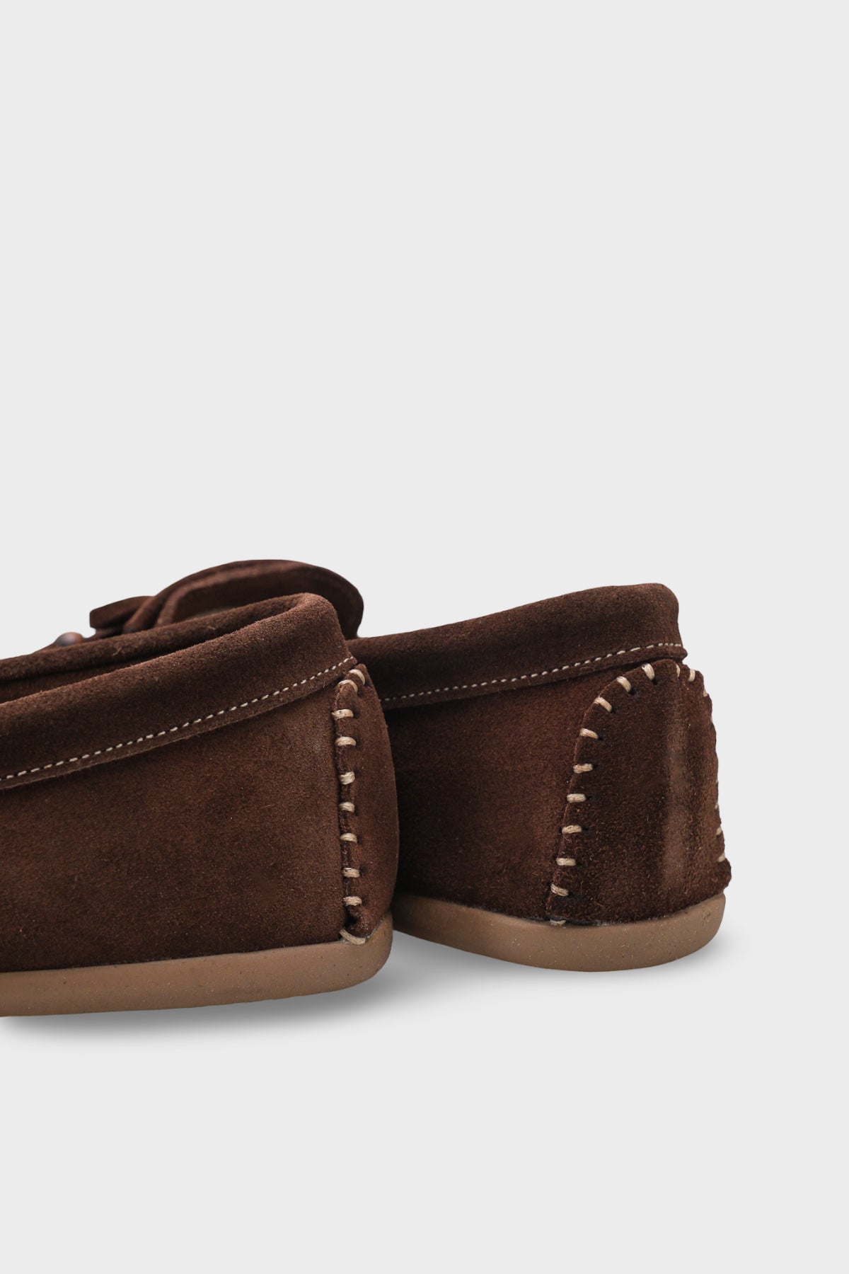 Almire Hakiki Deri Süet Boncuklu Püsküllü Konfor Kadın Loafer Ayakkabı