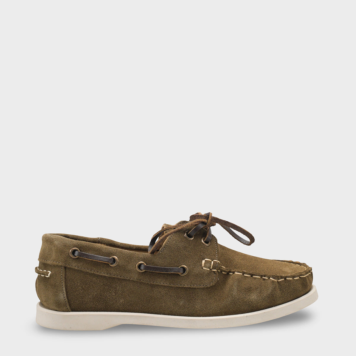 Stephie Hakiki Deri Süet Kadın Loafer Tekne Ayakkabısı