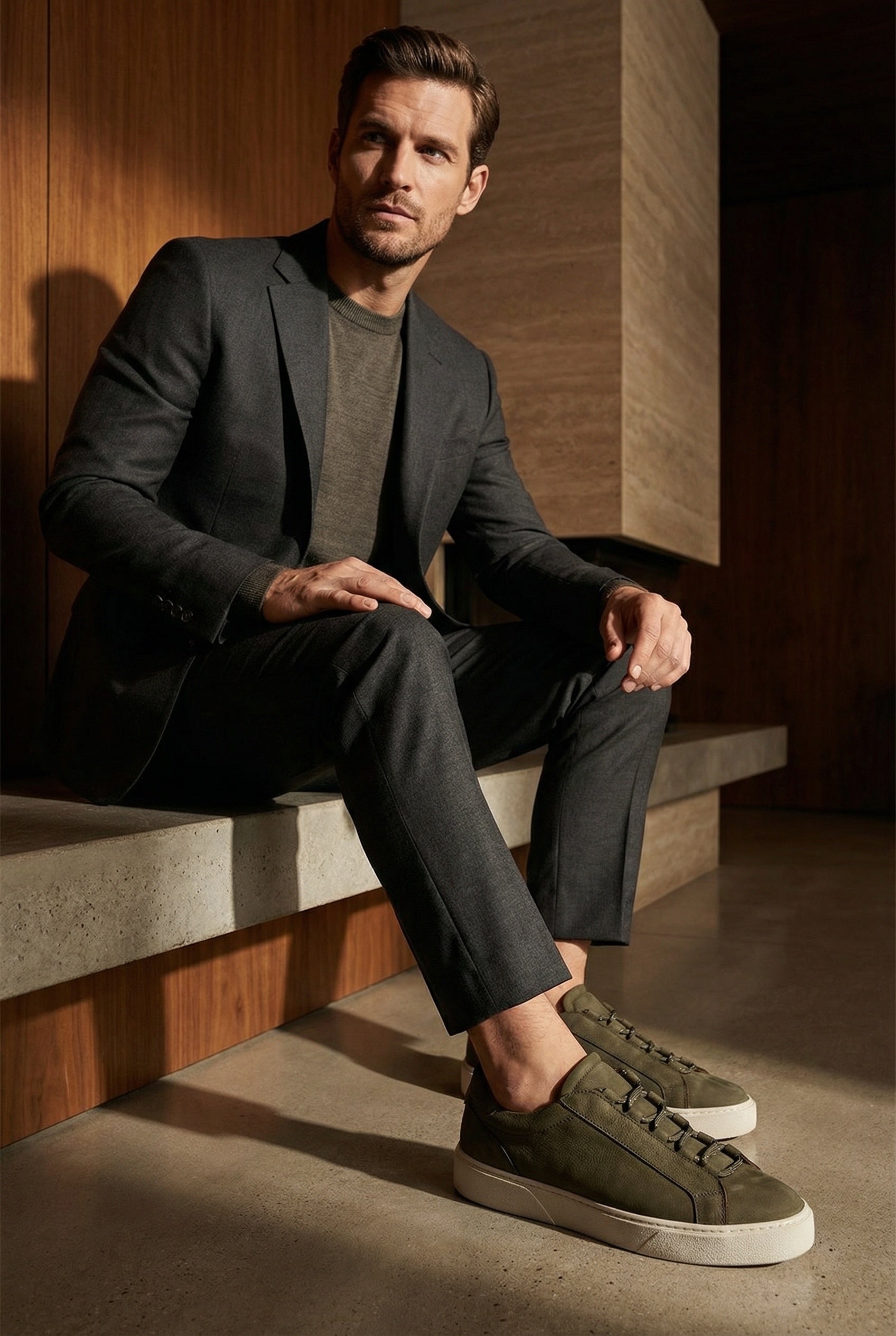 Efram Hakiki Deri Nubuk Gizli Bağcıklı Erkek Günlük Şık Spor Ayakkabı Sneaker