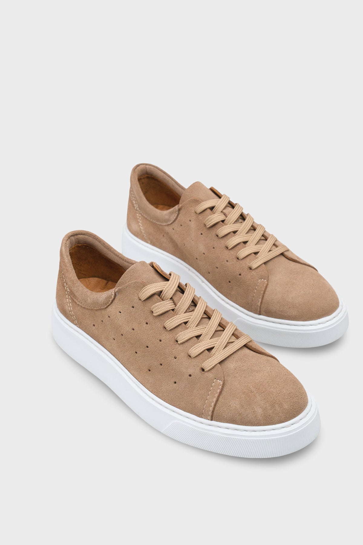 Chaim Hakiki Deri Erkek Günlük Şık Spor Ayakkabı Sneaker