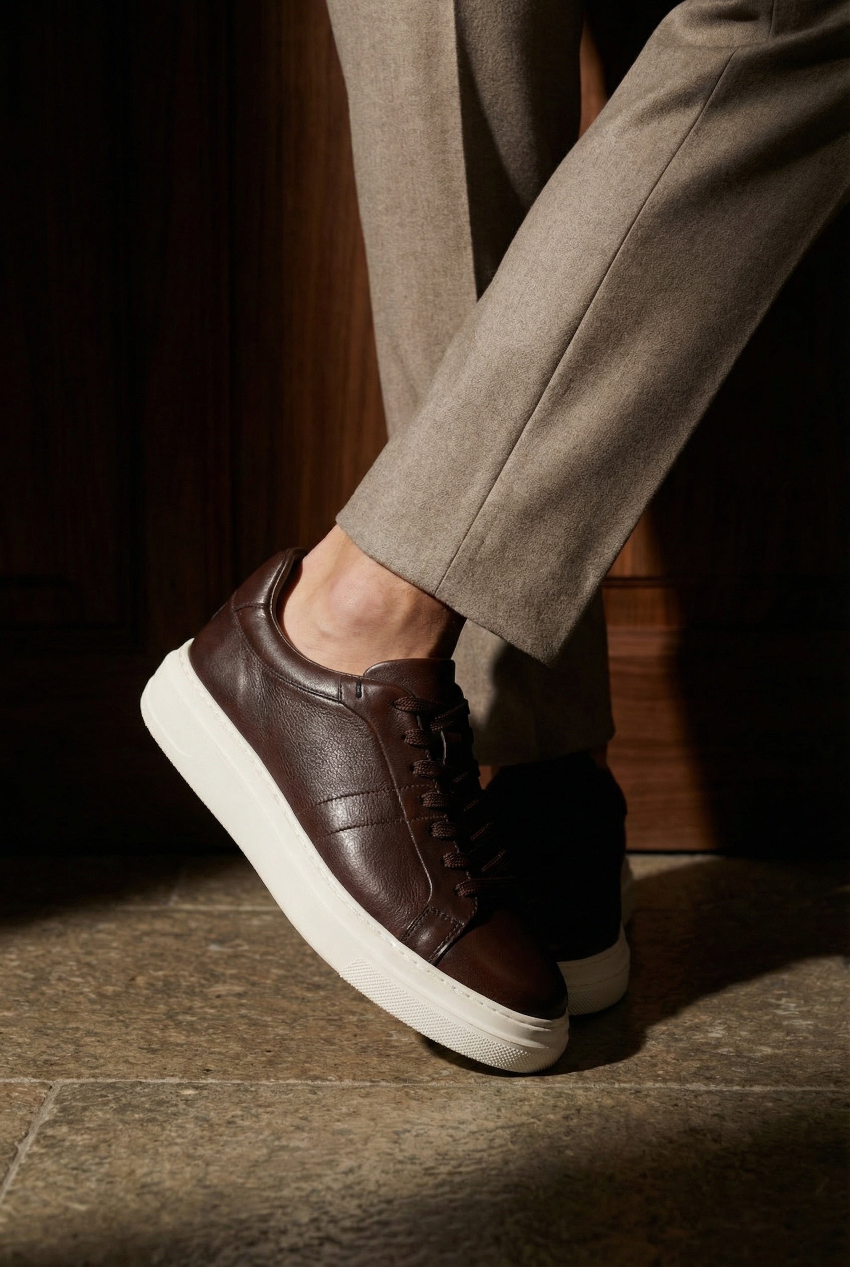 Bernardo Hakiki Deri Erkek Günlük Şık Spor Ayakkabı Sneaker