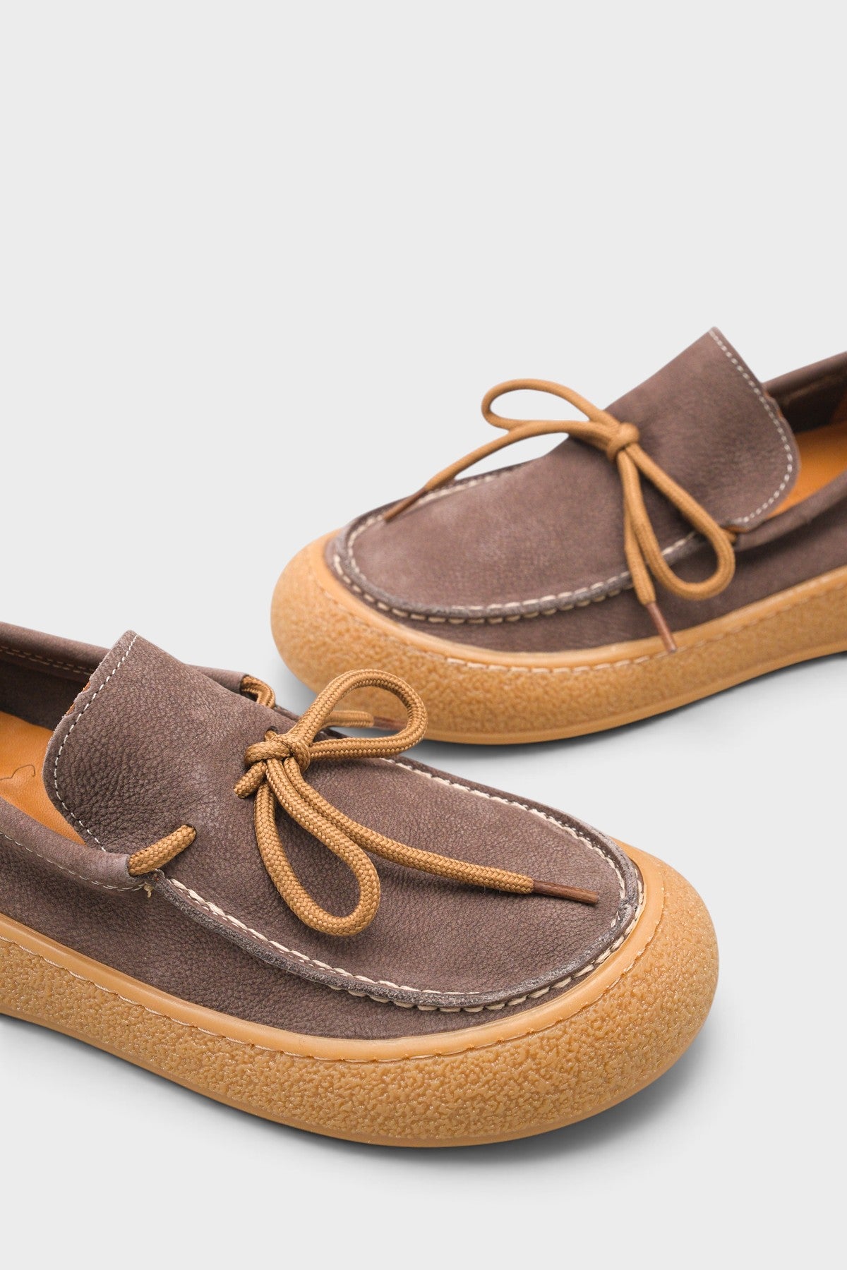 Gabi Hakiki Nubuk Deri Konfor Kadın Loafer Ayakkabı