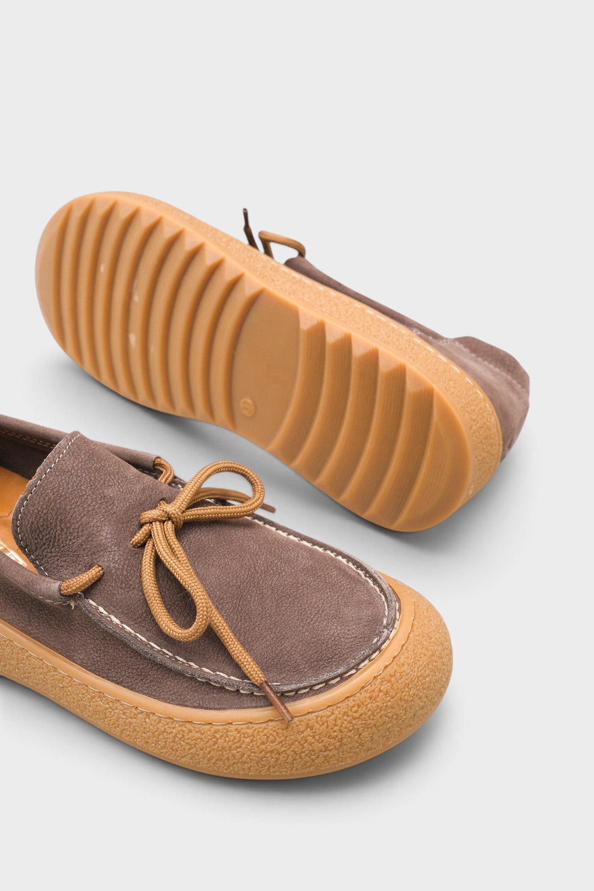 Gabi Hakiki Nubuk Deri Konfor Kadın Loafer Ayakkabı
