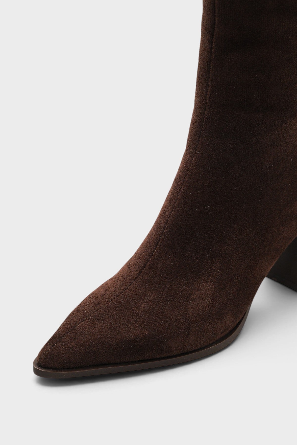 Lyda Sivri Burunlu Kalın Topuklu Yarım Fermuarlı Şık Kadın Çizme