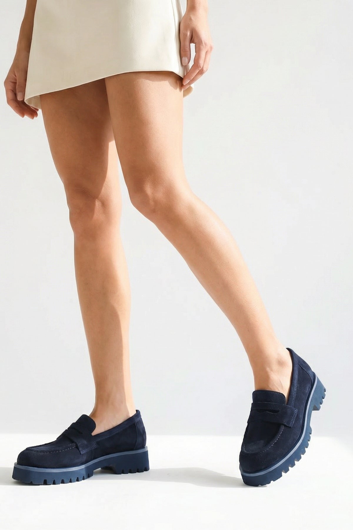 Mantar Tabanlı Deri Kadın Loafer