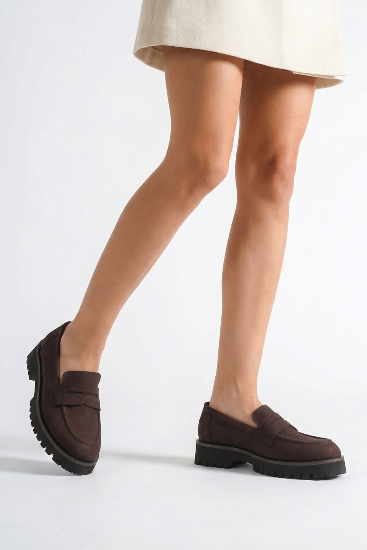 Tisha Mantar Tabanlı Deri Kadın Loafer